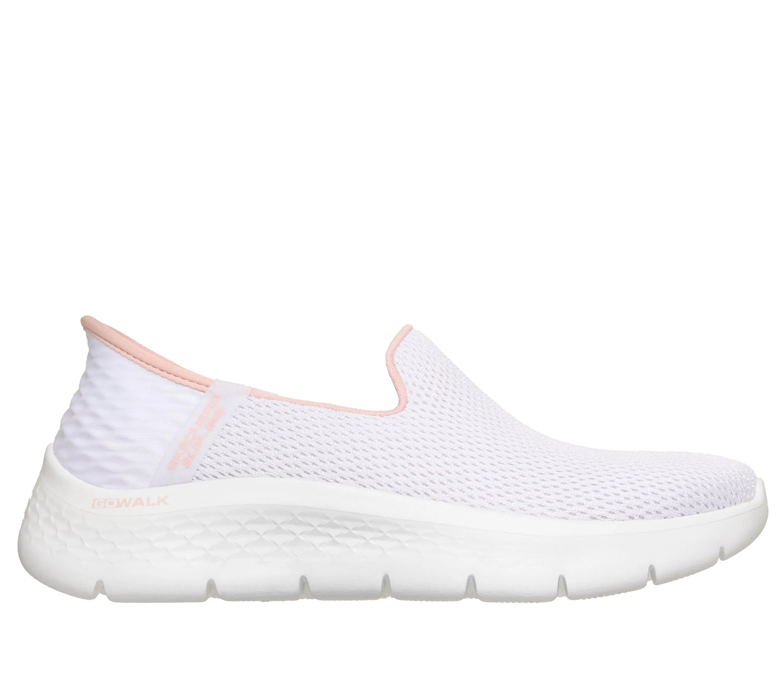Skechers Scarpe da Ginnastica da Donna Senza Mani-Fi Go Walk Flex-Relish, Bianco/Rosa., 6 Wide - immagine 3