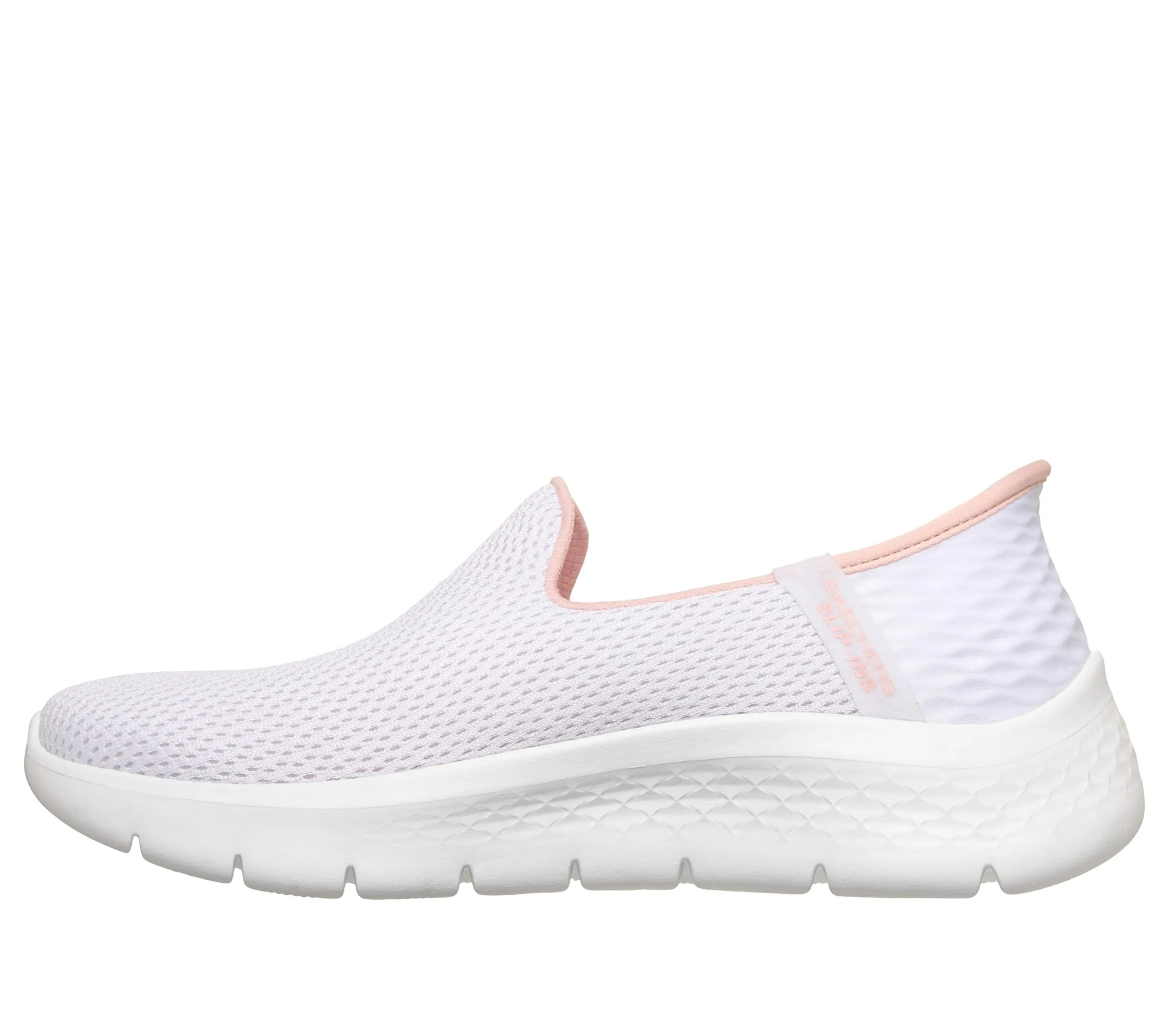 Skechers Scarpe da Ginnastica da Donna Senza Mani-Fi Go Walk Flex-Relish, Bianco/Rosa., 6 Wide - immagine 5
