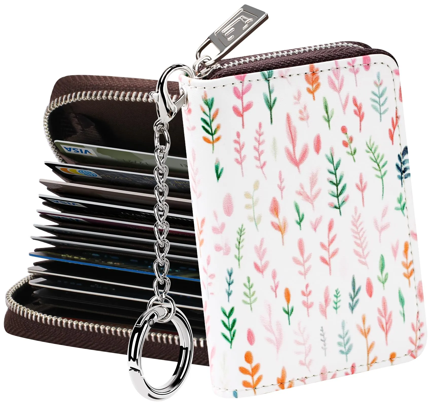 FurArt Portafoglio con Cerniera da Donna, Portafoglio Porta Carte di Credito con Blocco RFID, Porta Biglietti da Visita, Portafoglio Portachiavi di Dimensioni Compatte, small - immagine 1