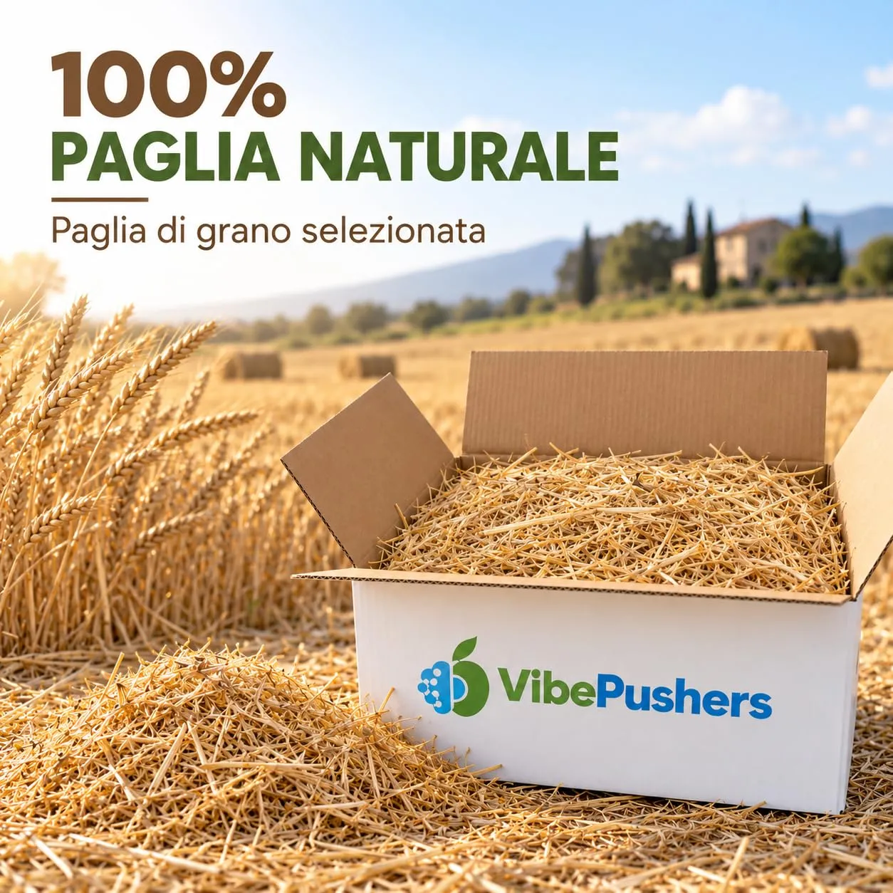 Paglia Naturale per Lettiera 950 gr | Balla di Paglia di Grano Pressata | Lettiera Assorbente, Termoisolante, Ideale per Conigli, Roditori, Cavalli, Polli e Piccoli Animali - immagine 3