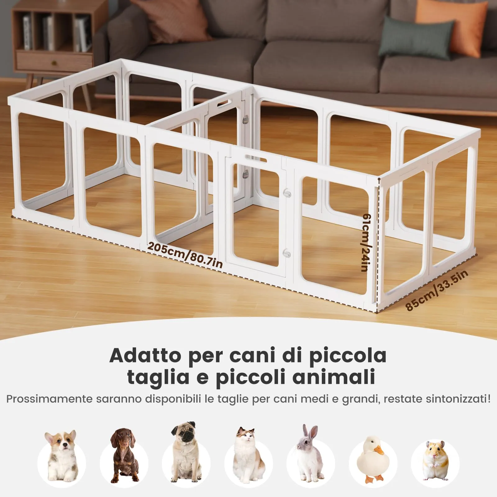 Gardner Pet Recinto per Cani in Acrilico Trasparente, 16 Pizzi, Bianco - immagine 4