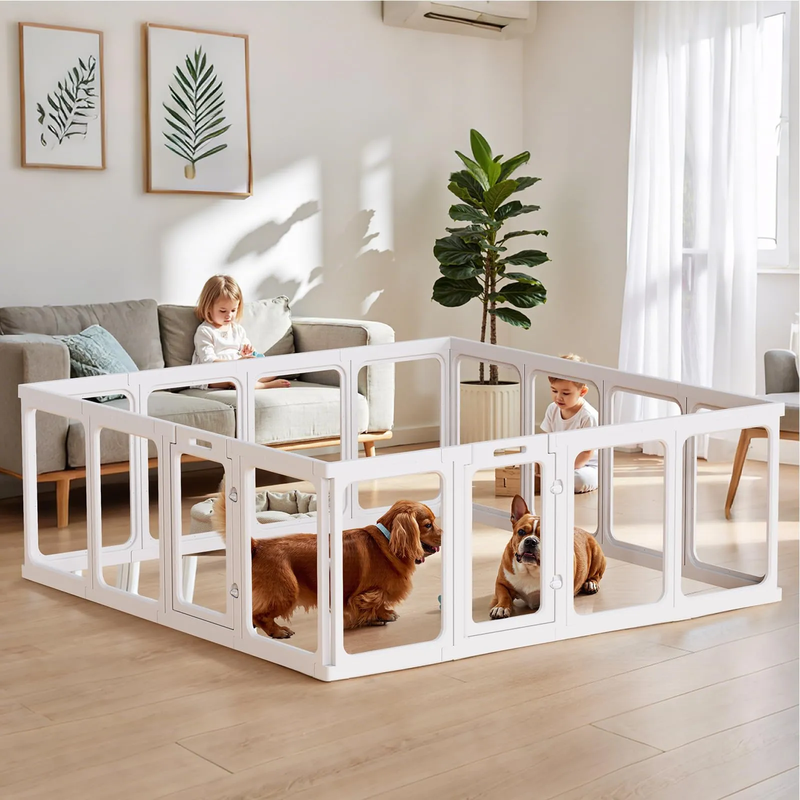 Gardner Pet Recinto per Cani in Acrilico Trasparente, 16 Pizzi, Bianco - immagine 9