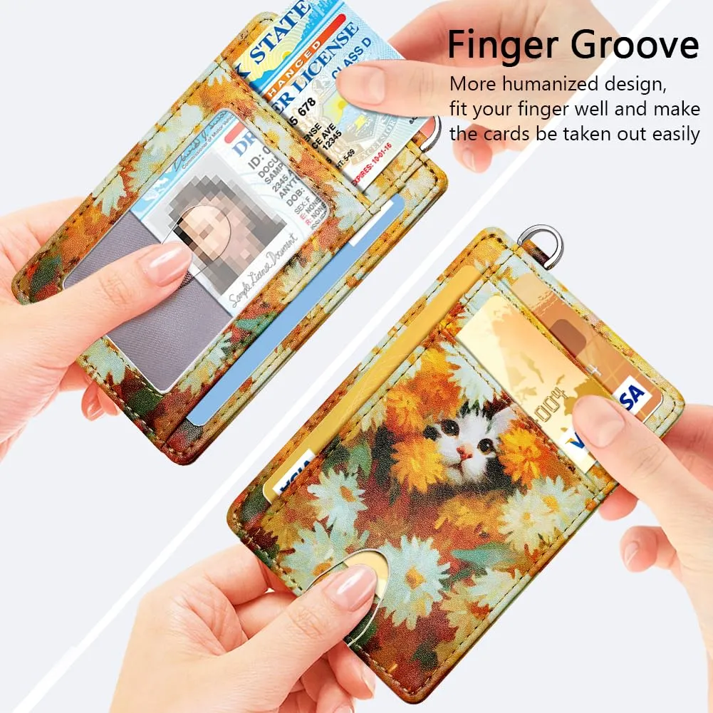 FurArt Portafoglio per carte di credito, portafoglio sottile e minimalista con blocco RFID per donna, Small, Classico - immagine 3
