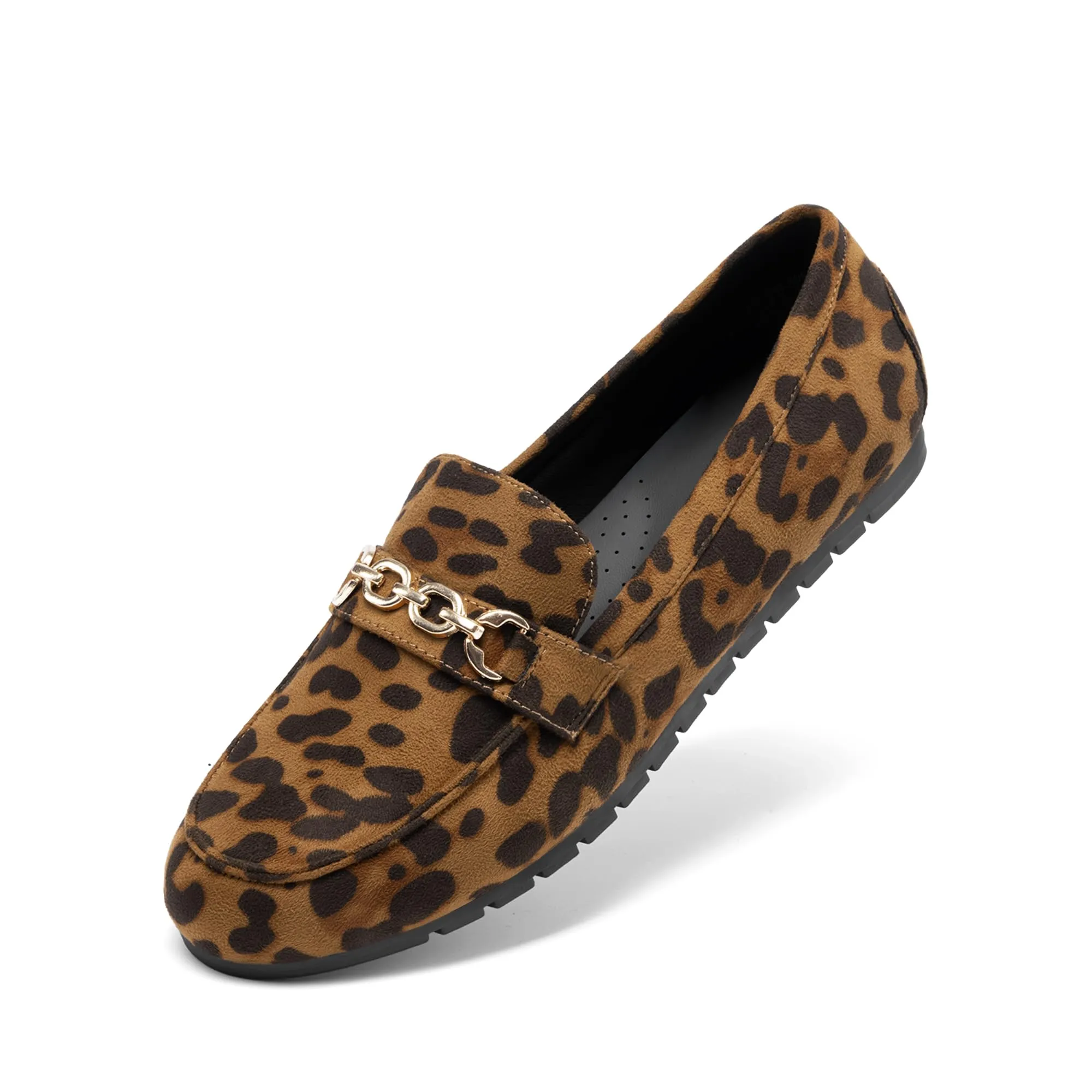 DREAM PAIRS Mocassini da donna casual comodi slip on, Leopard, 36 EU - immagine 1