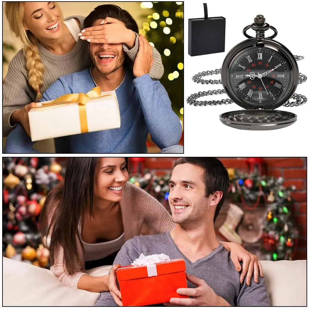 OFFCUP Orologio da Tasca al Quarzo Vintage con Catena Confezione Regalo - immagine 7