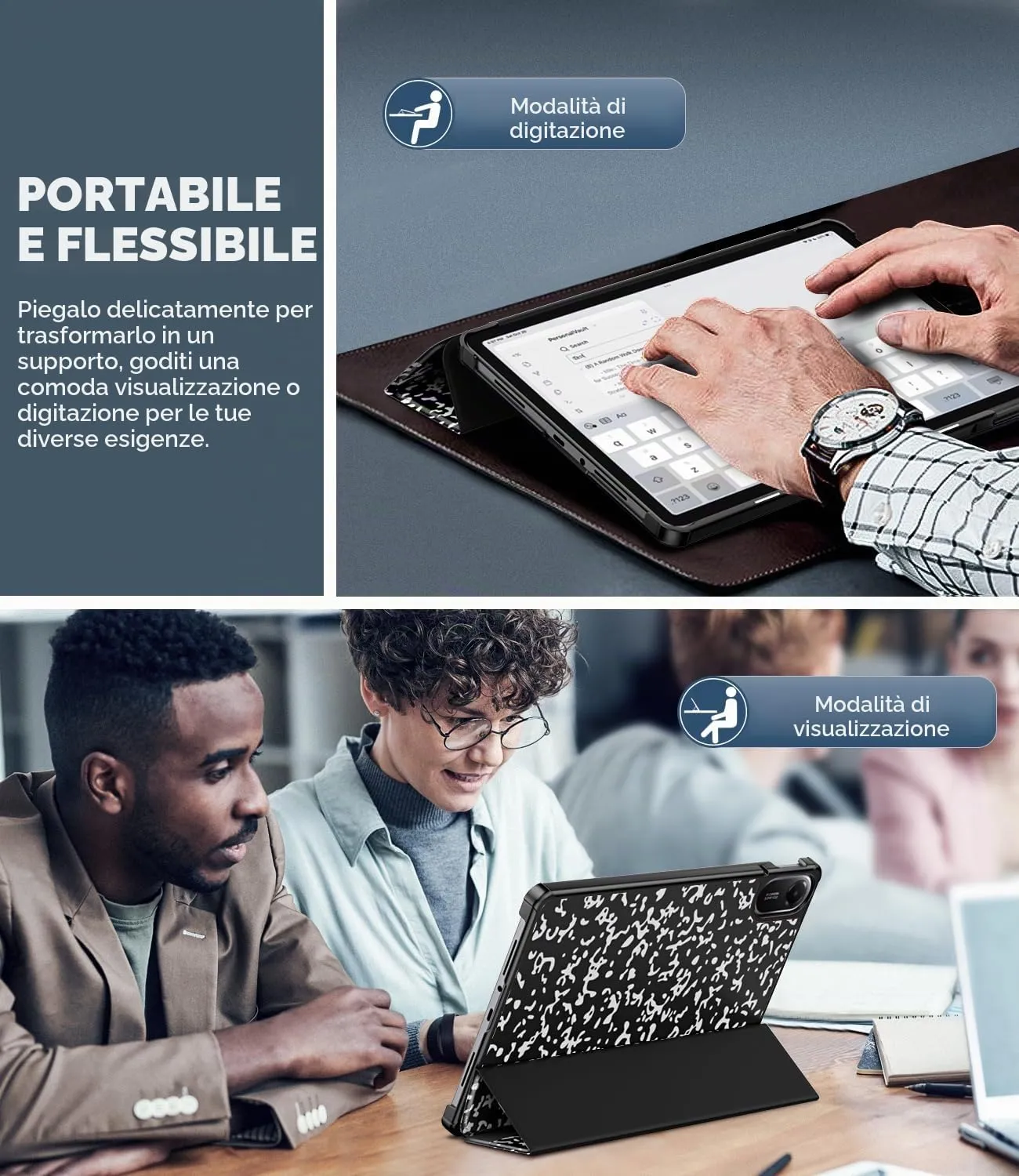 TiMOVO Cover per Xiaomi Redmi Pad 2 11 Pollici 2025, Quaderno Nero - immagine 4
