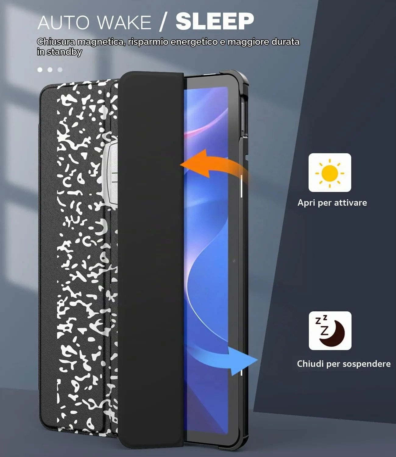 TiMOVO Cover per Xiaomi Redmi Pad 2 11 Pollici 2025, Quaderno Nero - immagine 5