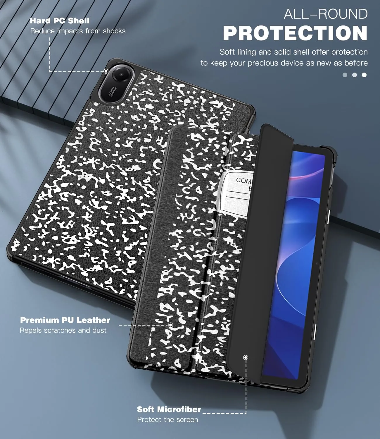 TiMOVO Cover per Xiaomi Redmi Pad 2 11 Pollici 2025, Quaderno Nero - immagine 6