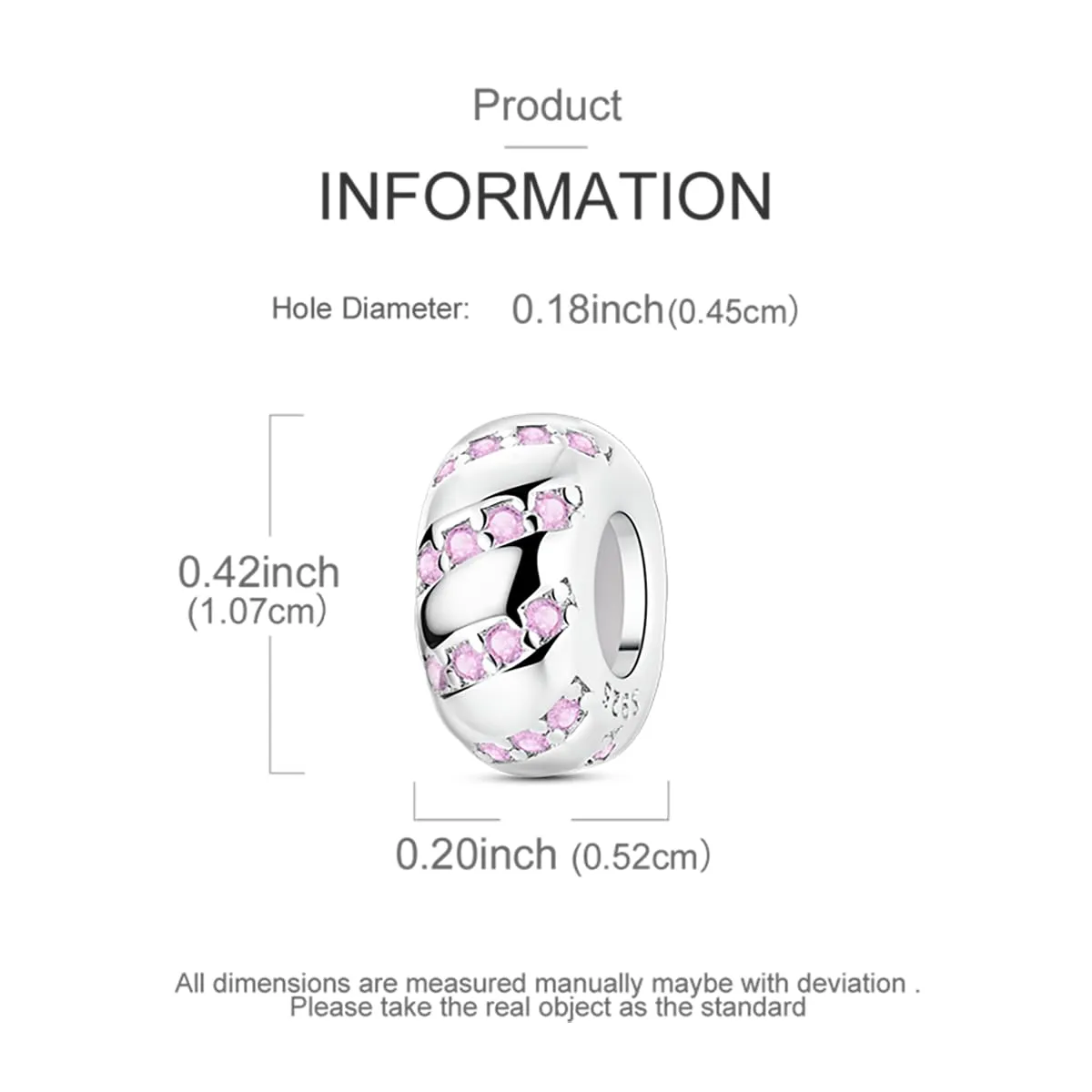 LNQOBU Fermagli a clip con ciondolo per braccialetti in argento Sterling 925 con pavé di zirconia cubica, catena di sicurezza da donna - immagine 4