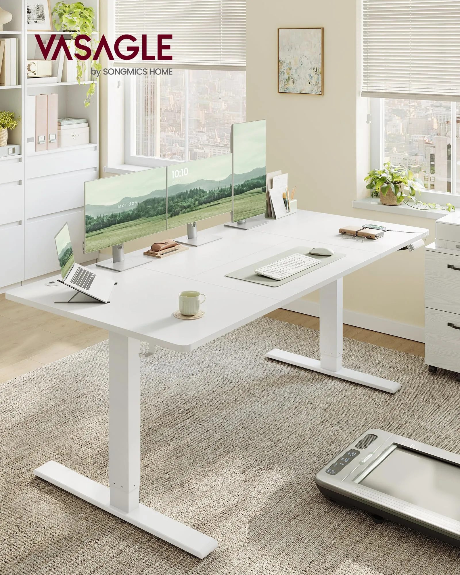 VASAGLE Scrivania Regolabile in Altezza, 180 x 80 cm, Porta USB-C - immagine 2