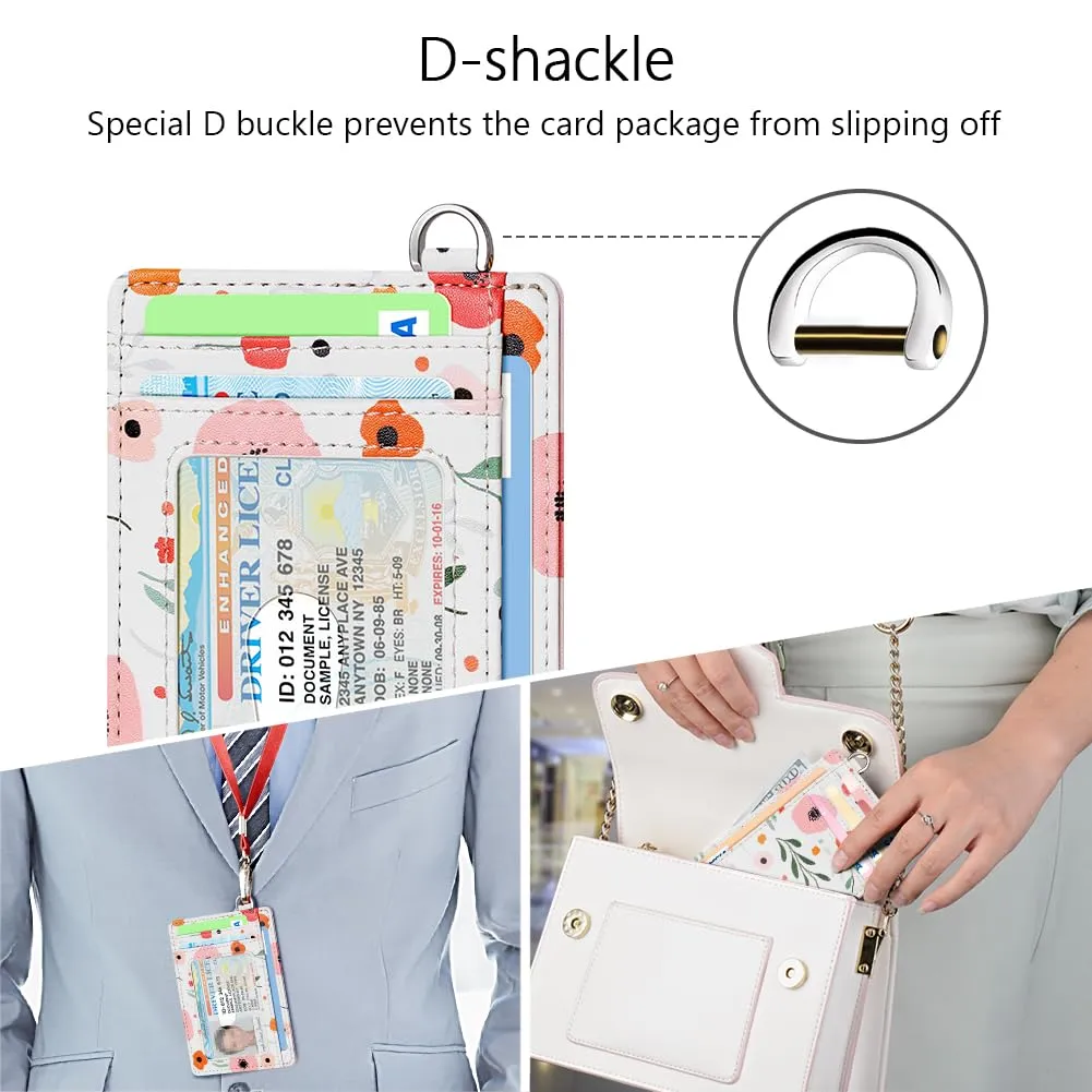 FurArt Portafoglio per carte di credito, portafoglio sottile e minimalista con blocco RFID per donna, Floreale, Small, Classico - immagine 4