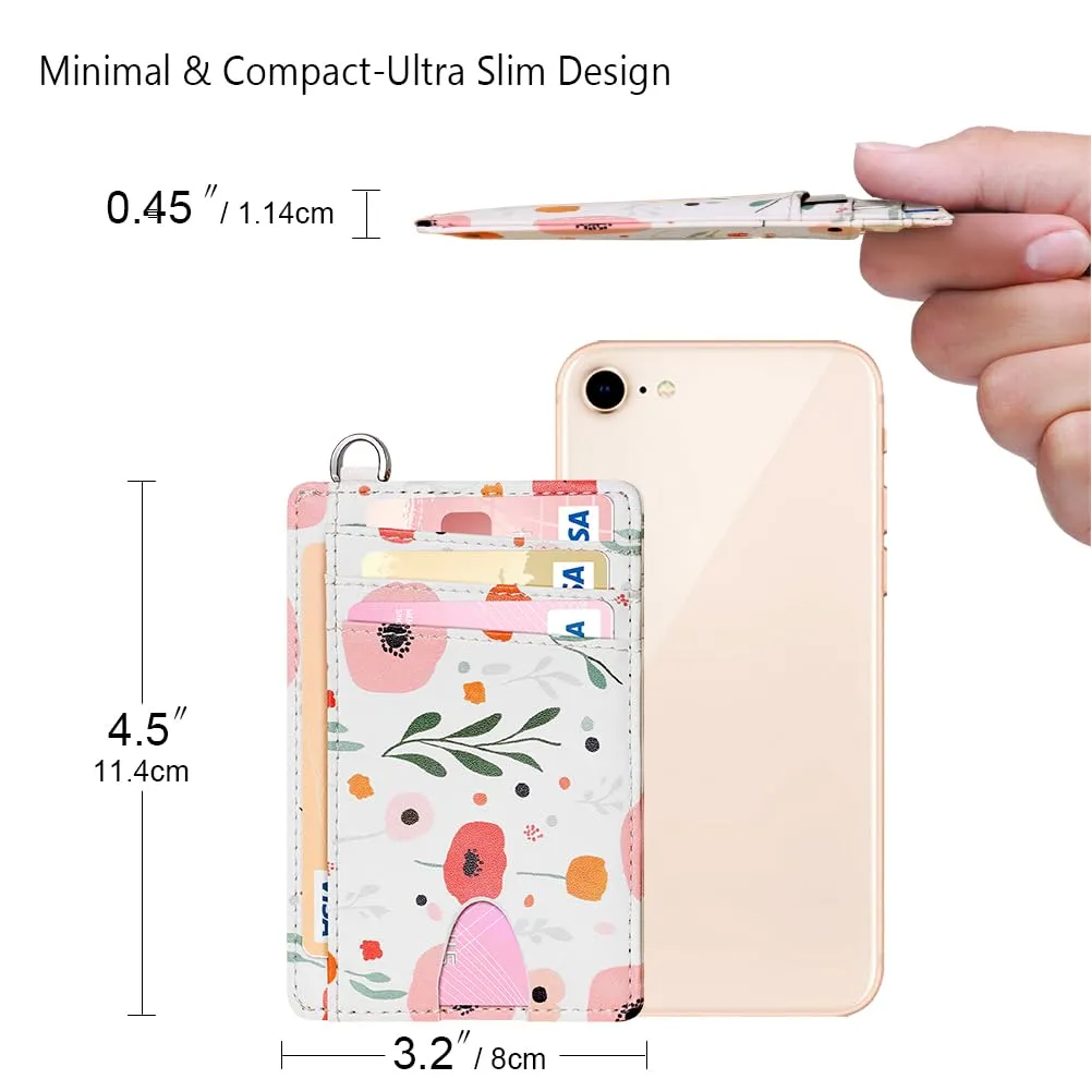 FurArt Portafoglio per carte di credito, portafoglio sottile e minimalista con blocco RFID per donna, Floreale, Small, Classico - immagine 7