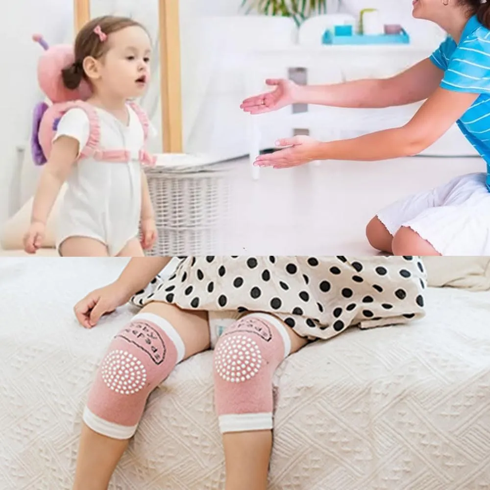 Furforstk protezione testa bambino con ginocchiere caschetto primi passi Traspirante casco neonato primi passi per gattonare e camminare, Regolabile (Farfalla) Il bambino non resiste - immagine 2