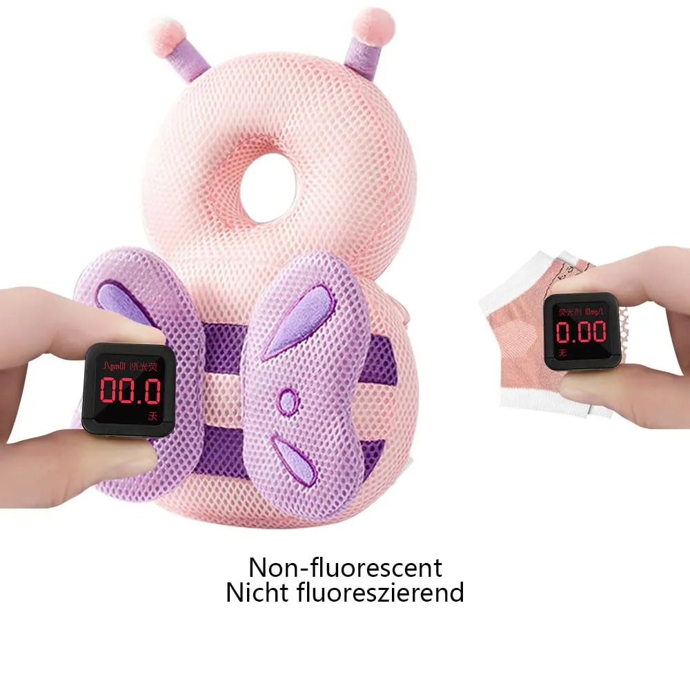 Furforstk protezione testa bambino con ginocchiere caschetto primi passi Traspirante casco neonato primi passi per gattonare e camminare, Regolabile (Farfalla) Il bambino non resiste - immagine 7