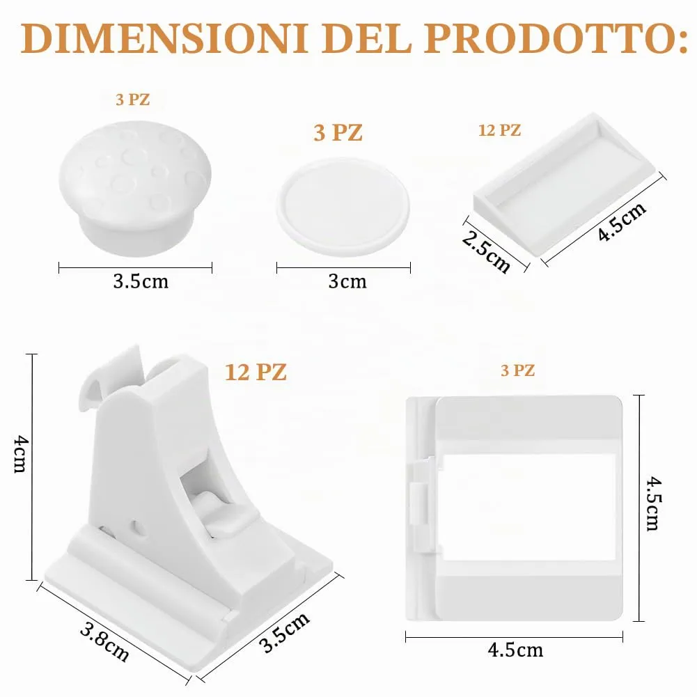 HOTUT Blocca Cassetti Magnetici per Bambini,12 Serrature + 3 Chiave, Serratura Magnetica per Mobili,Senza Trapano,Blocco di Sicurezza Magnetico,Chiusure Sicurezza Bambini per Cassetto e Armadio - immagine 2