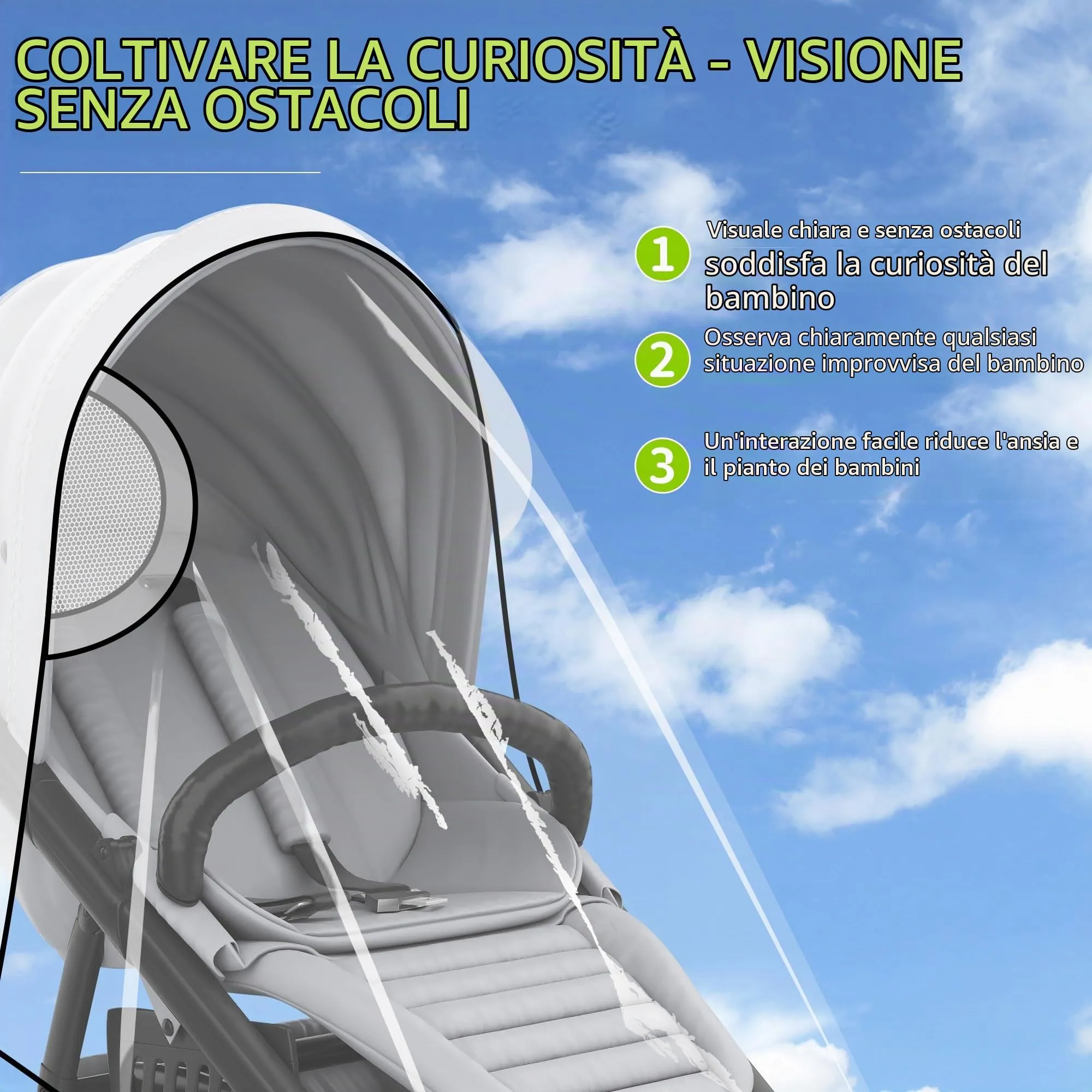 Parapioggia Passeggino Universale, Copri Passeggino Pioggia, Parapioggia Carrozzina Universale - Copertura Antipioggia Traspirante con Protezione Tutto Tempo da Pioggia, Sole, Polvere e Neve - immagine 3