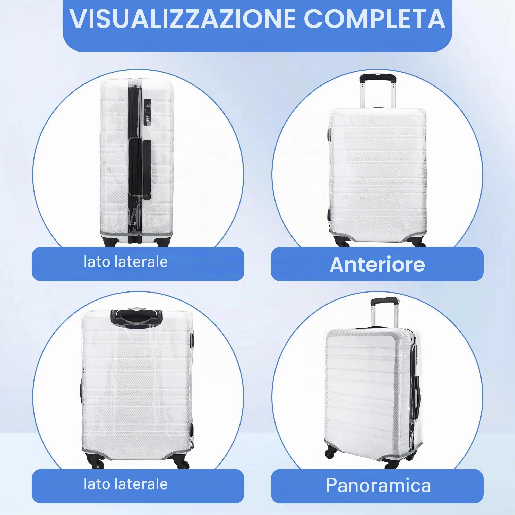 26 Pollici Copri Valigia Media, Coprivaligia In PVC Trasparente - immagine 6