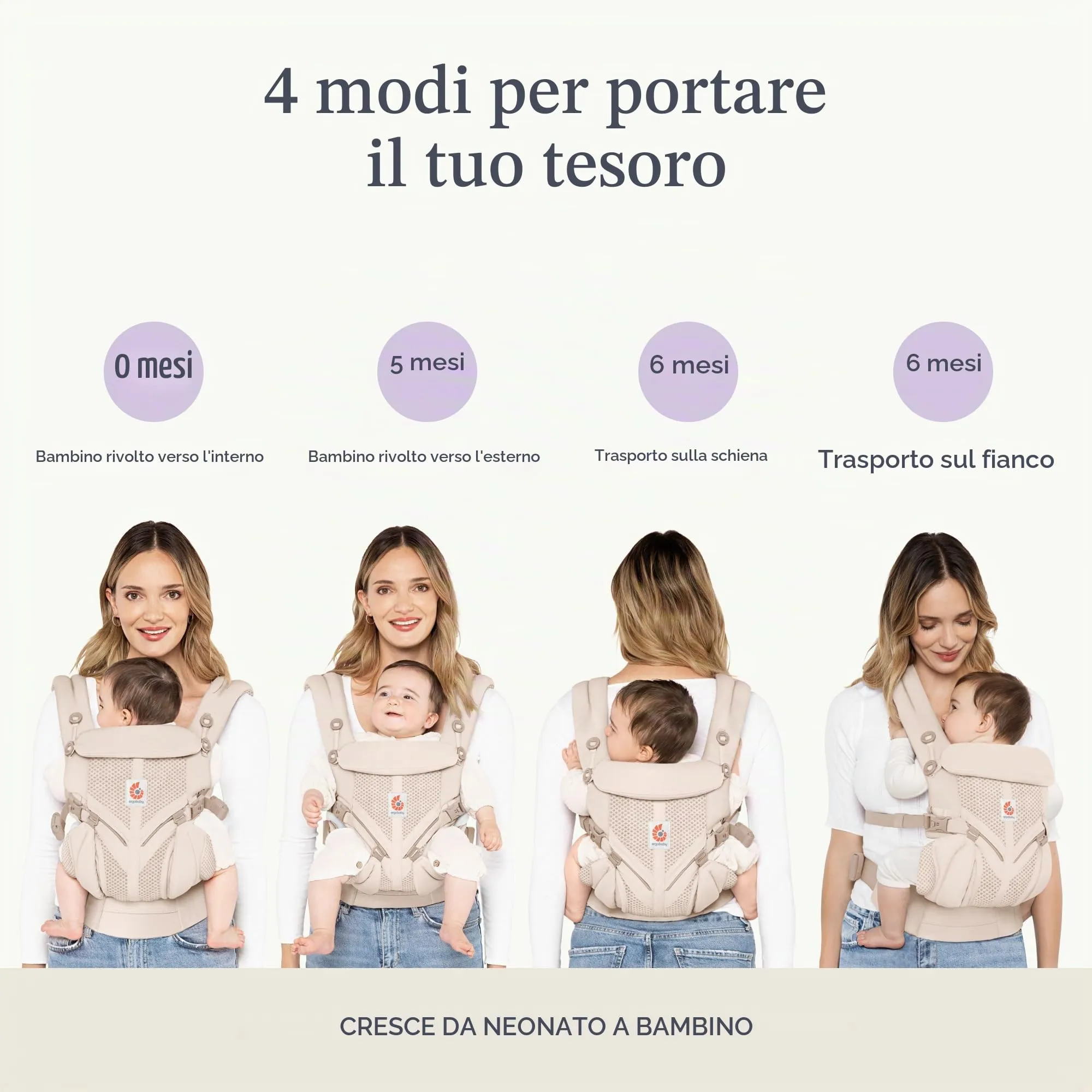 Ergobaby Marsupio Omni Classic per neonati e bambini 0 a 48 mesi - immagine 9