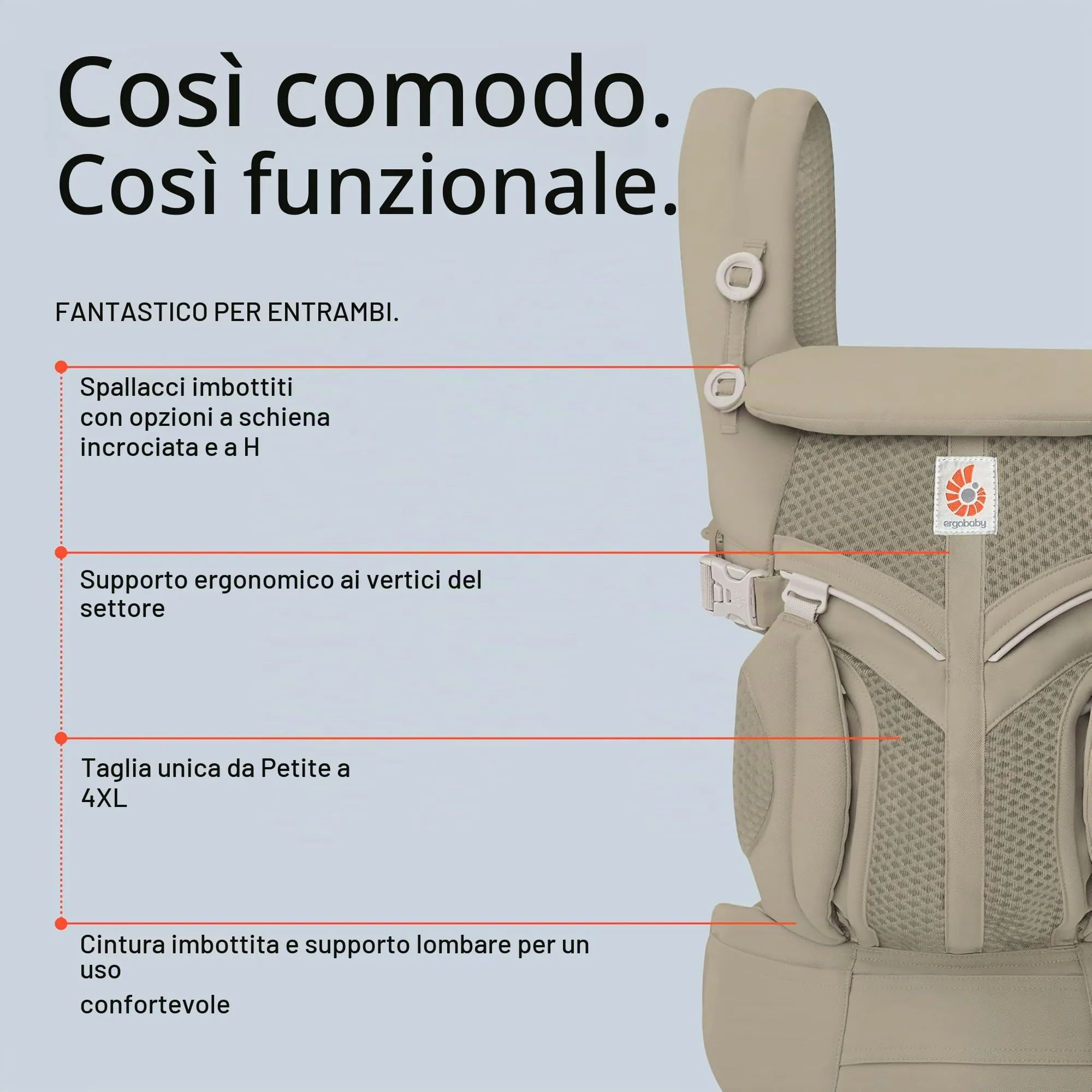 Ergobaby Marsupio Omni Classic per neonati e bambini 0 a 48 mesi - immagine 4