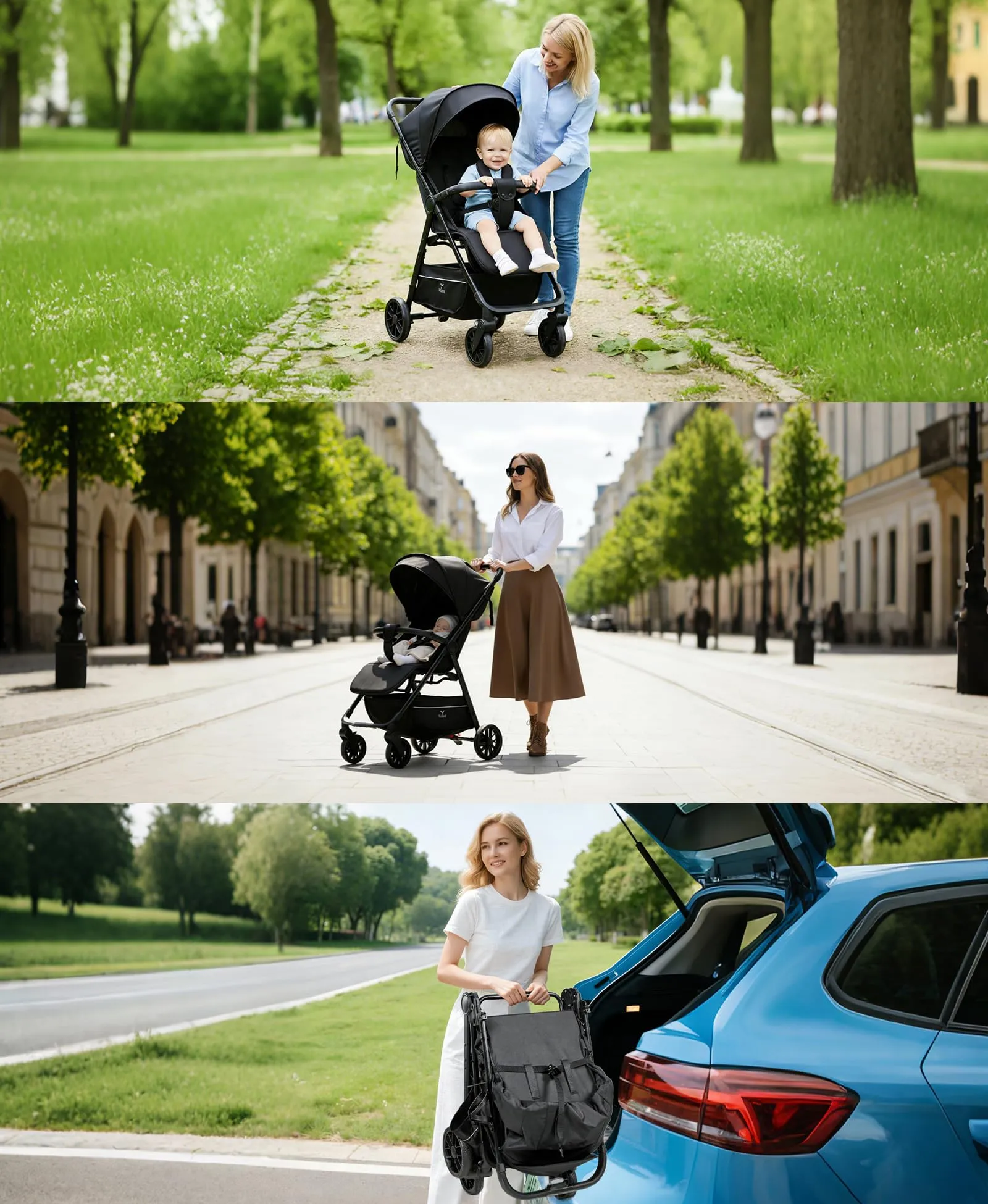 Reenborn Ultraleggero Passeggino di Soli 4,6 kg con Posizione Sdraiata Regolabile, Passeggino da Viaggio Pieghevole, Passeggino Compatto Fino a 15 kg, Carrozzina per Neonati Portatile (A8 Grey) - immagine 8