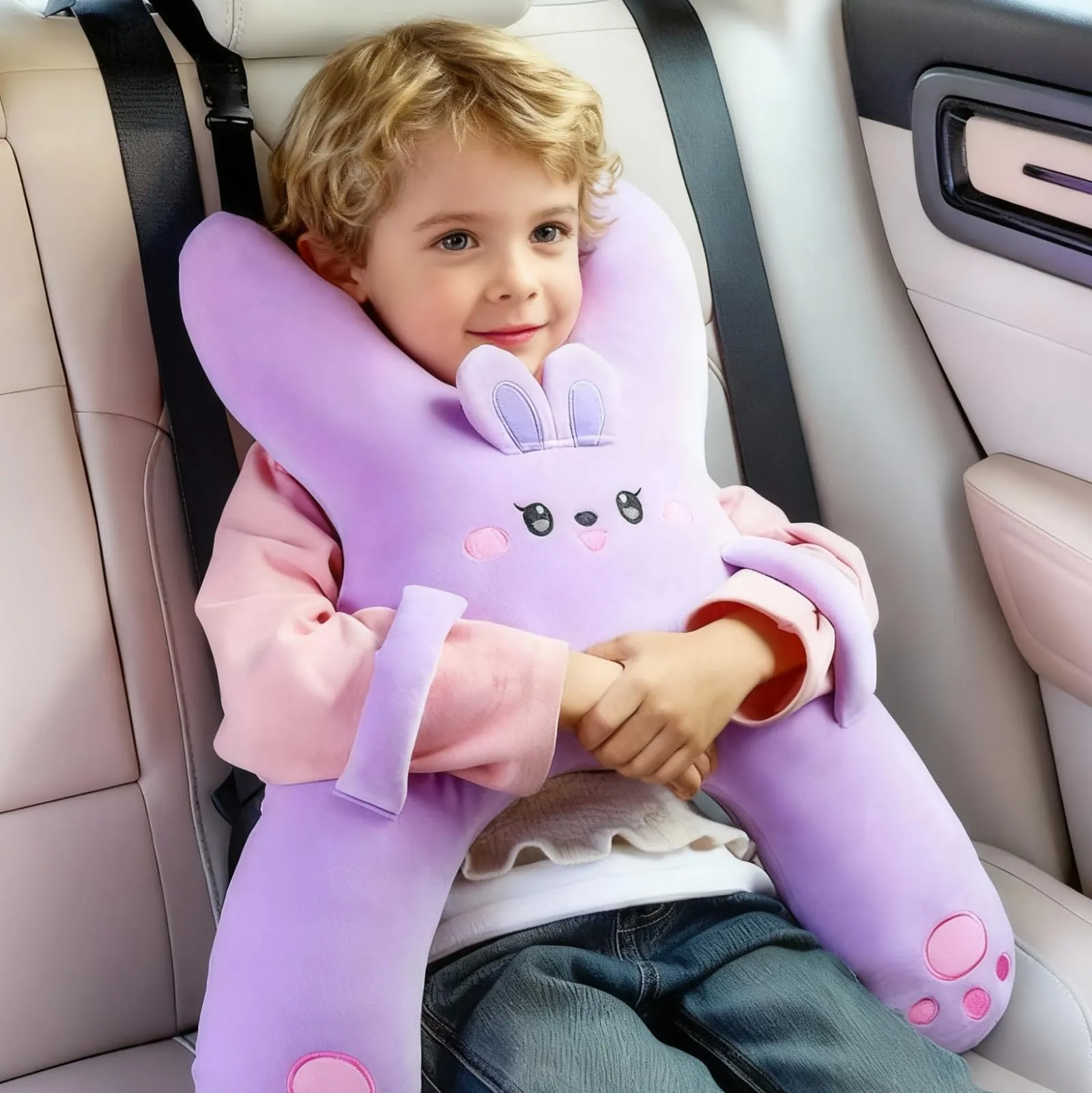 AUNGCSHE Cuscino da viaggio a forma di H per bambini - Adatto per viaggi, auto, aereo, treno, viaggi in auto, viaggi in macchina, treni, viaggi in auto - immagine 2