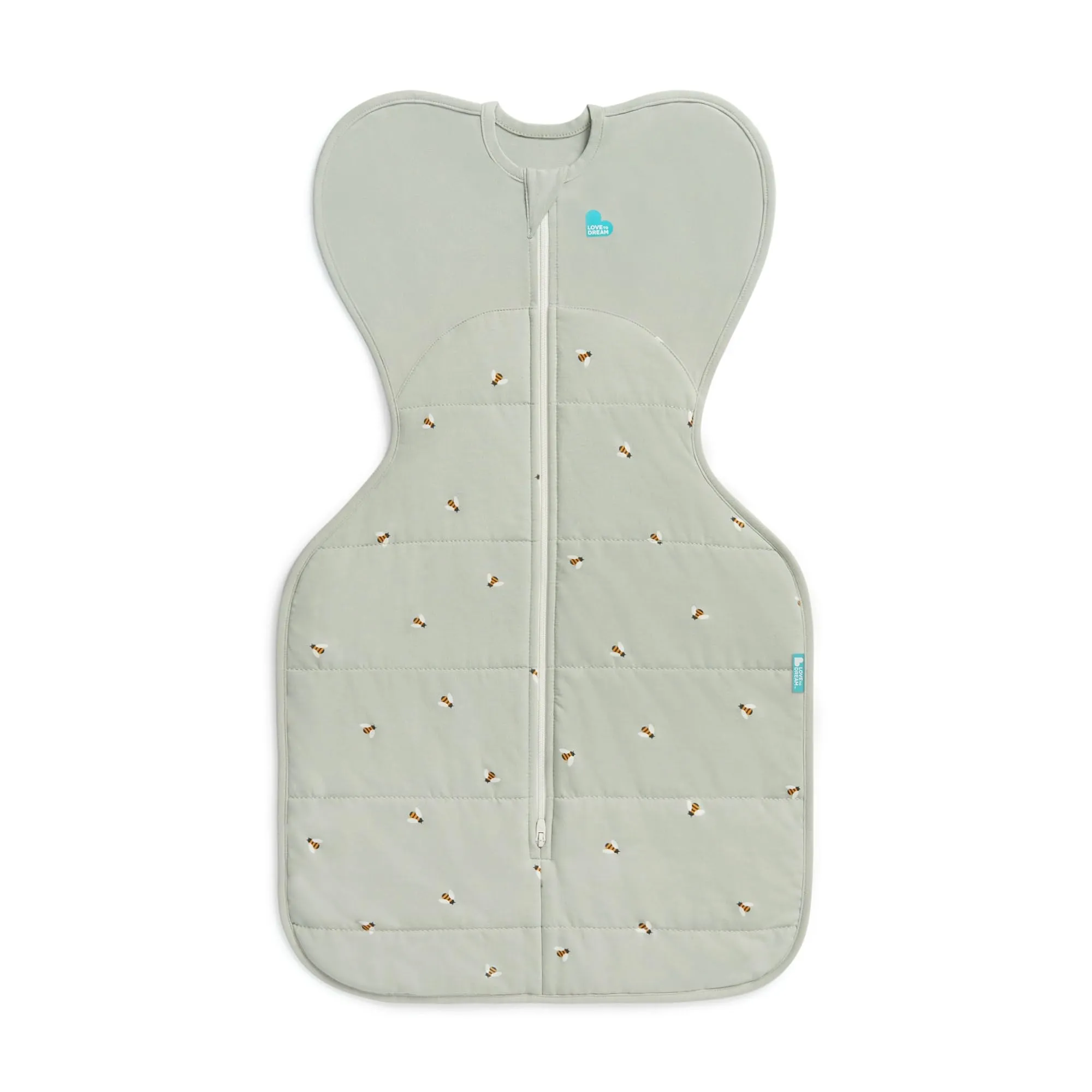Love To Dream Swaddle UP, taglia piccola 3,5-6 kg - Cotone Api Oliva | Vestibilità aderente, favorisce un sonno sano | 2,5 Tog per autunno e inverno (16–20°C) | Cotone e doppia cerniera - immagine 2