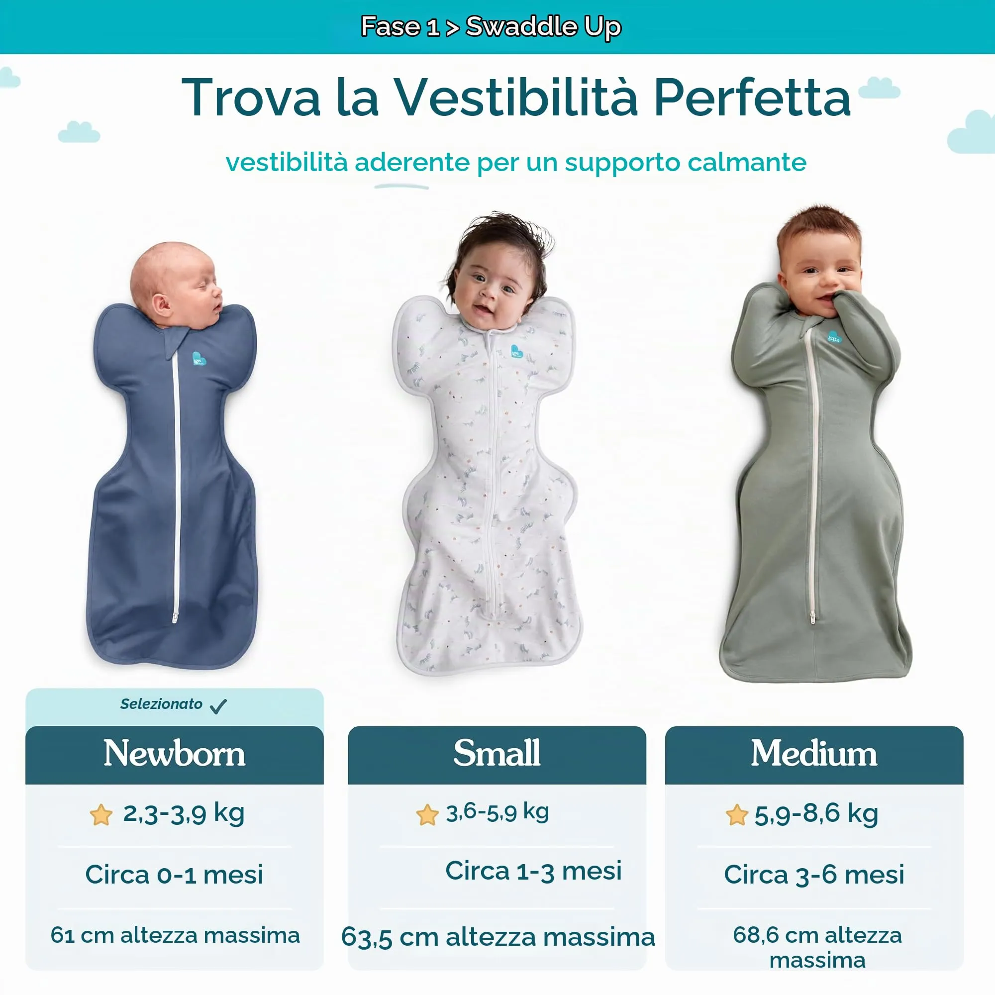 Love To Dream Swaddle UP, Neonato 2,2-3,8 kg - Cotone Api Oliva | Vestibilità aderente, favorisce un sonno sano | 2,5 Tog per autunno e inverno (16–20°C) | Cotone e doppia cerniera - immagine 3