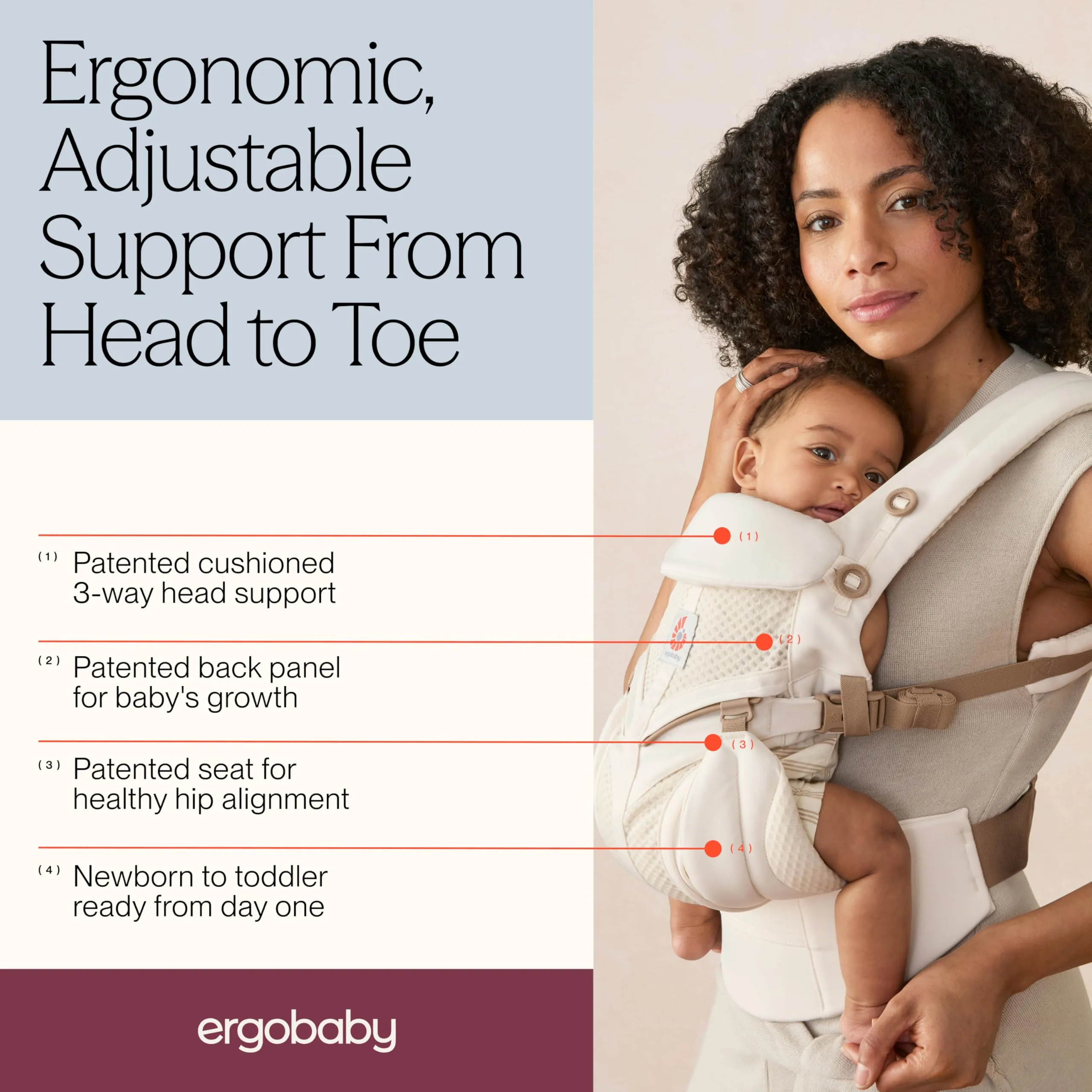 Ergobaby Marsupio Omni Classic per neonati e bambini 0 a 48 mesi - immagine 3