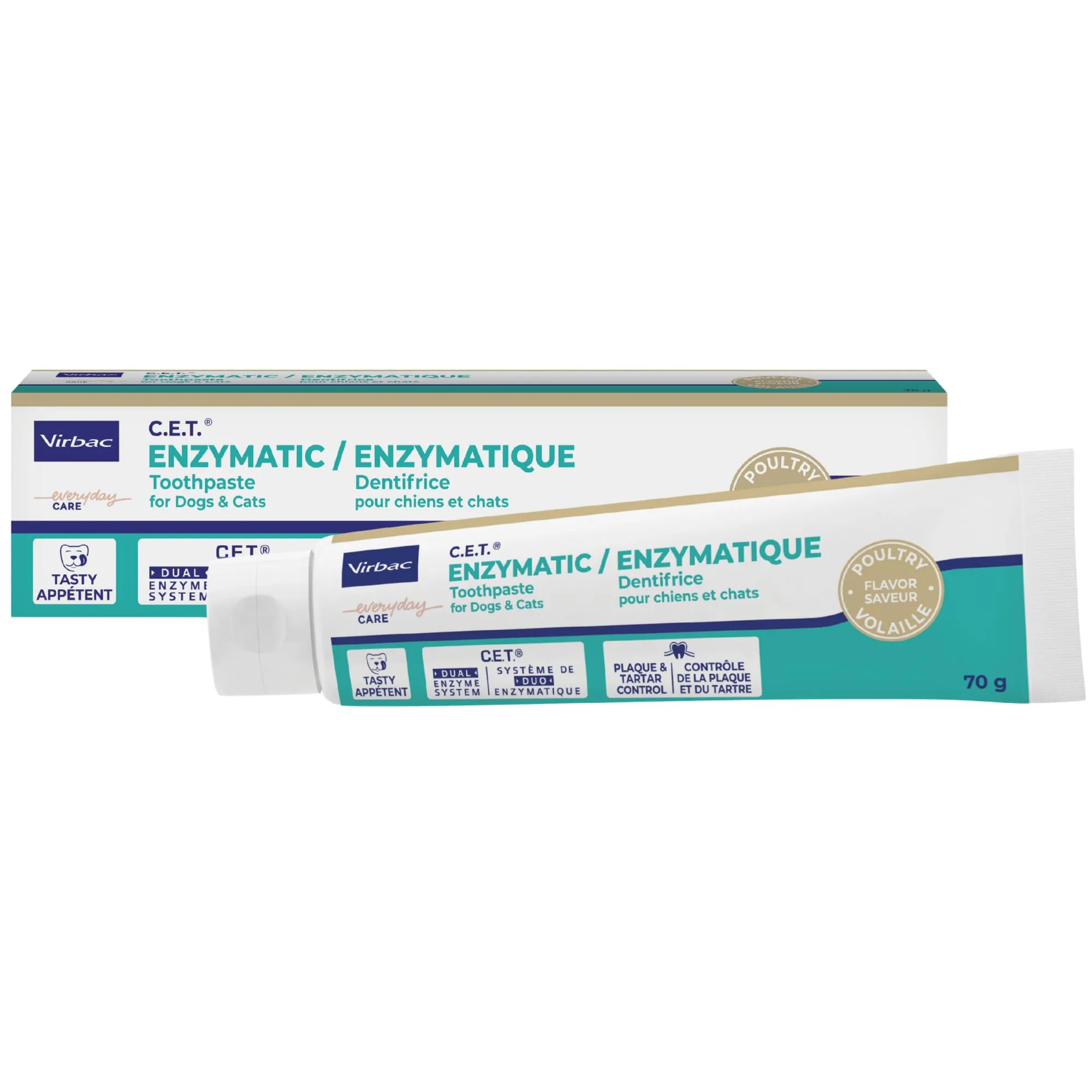 Virbac Dentifricio Enzimatico per Cani e Gatti - Dentifricio per Cani e Gatti per la Rimozione di Placca e Tartaro e Rinfrescatore di Alito per Animali Domestici - 70g - immagine 1