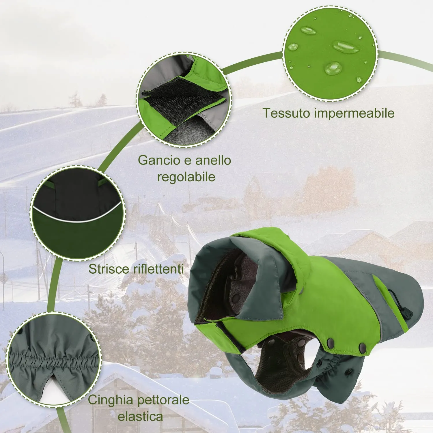PETLOFT Giacca Invernale per Cani, Resistente Cappotto Invernale Riflettente con Fodera in pile Rimovibile - immagine 3