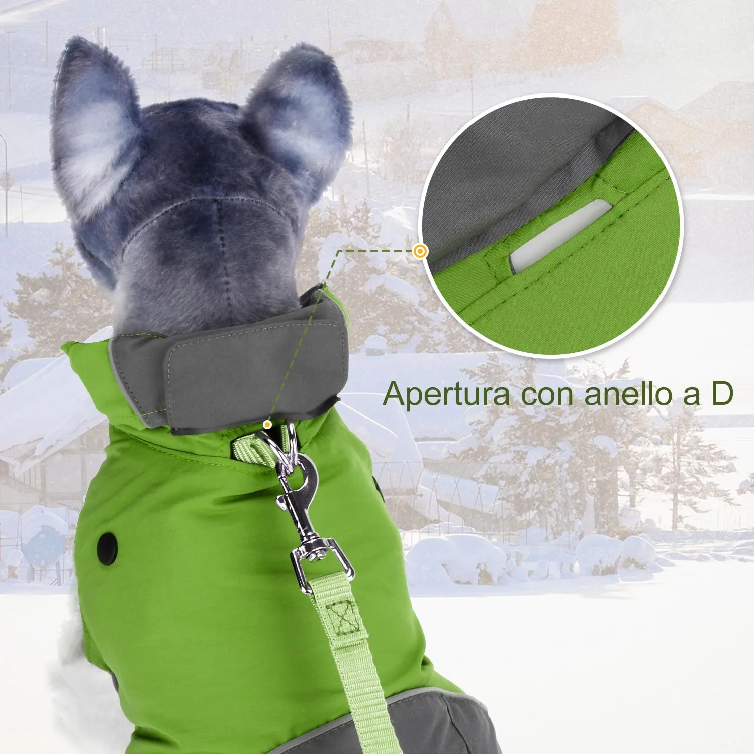PETLOFT Giacca Invernale per Cani, Resistente Cappotto Invernale Riflettente con Fodera in pile Rimovibile - immagine 5