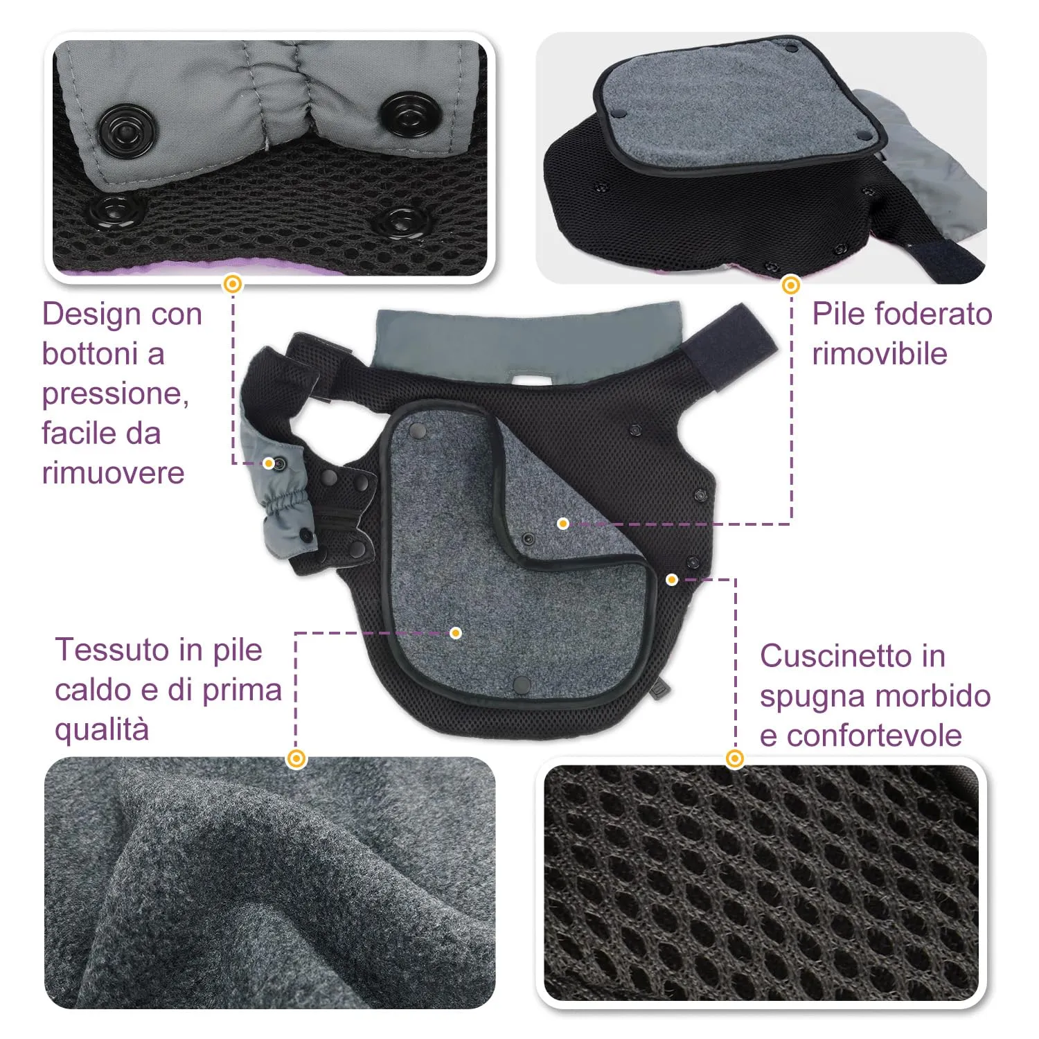 PETLOFT Giacca Invernale per Cani, Resistente Cappotto Invernale Riflettente con Fodera in pile Rimovibile - immagine 4