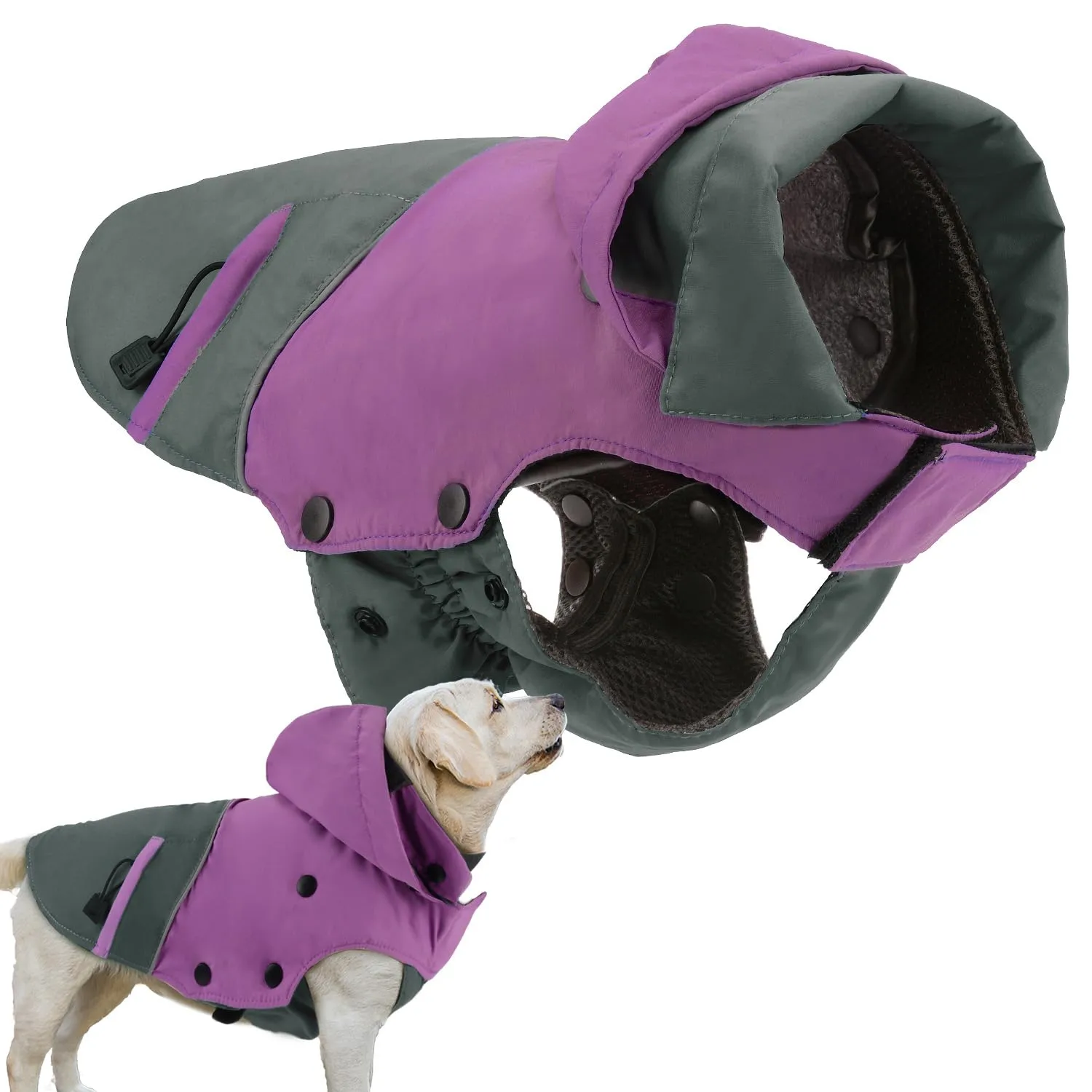 PETLOFT Giacca Invernale per Cani, Resistente Cappotto Invernale Riflettente con Fodera in pile Rimovibile - immagine 1