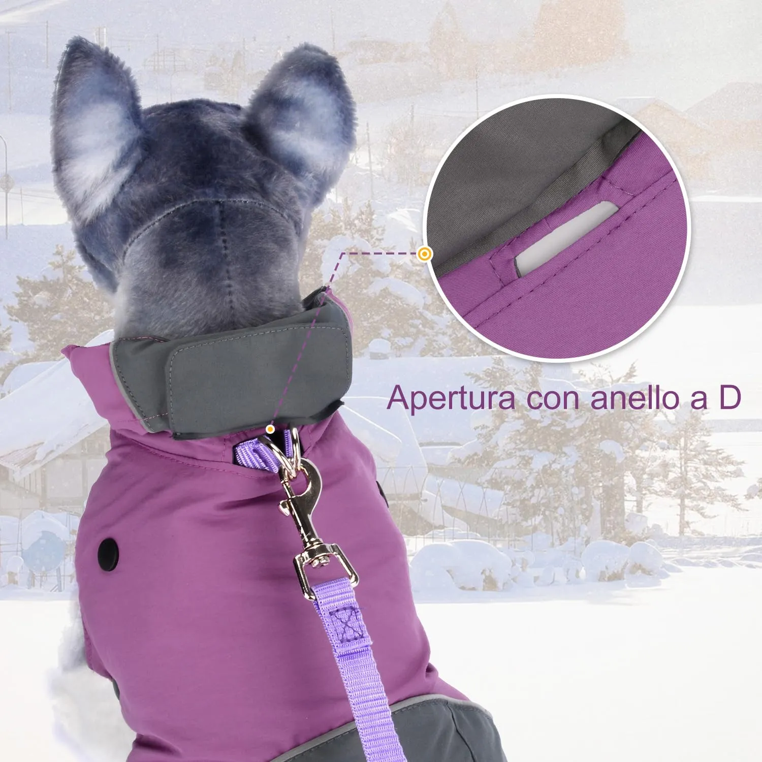 PETLOFT Giacca Invernale per Cani, Resistente Cappotto Invernale Riflettente con Fodera in pile Rimovibile - immagine 5