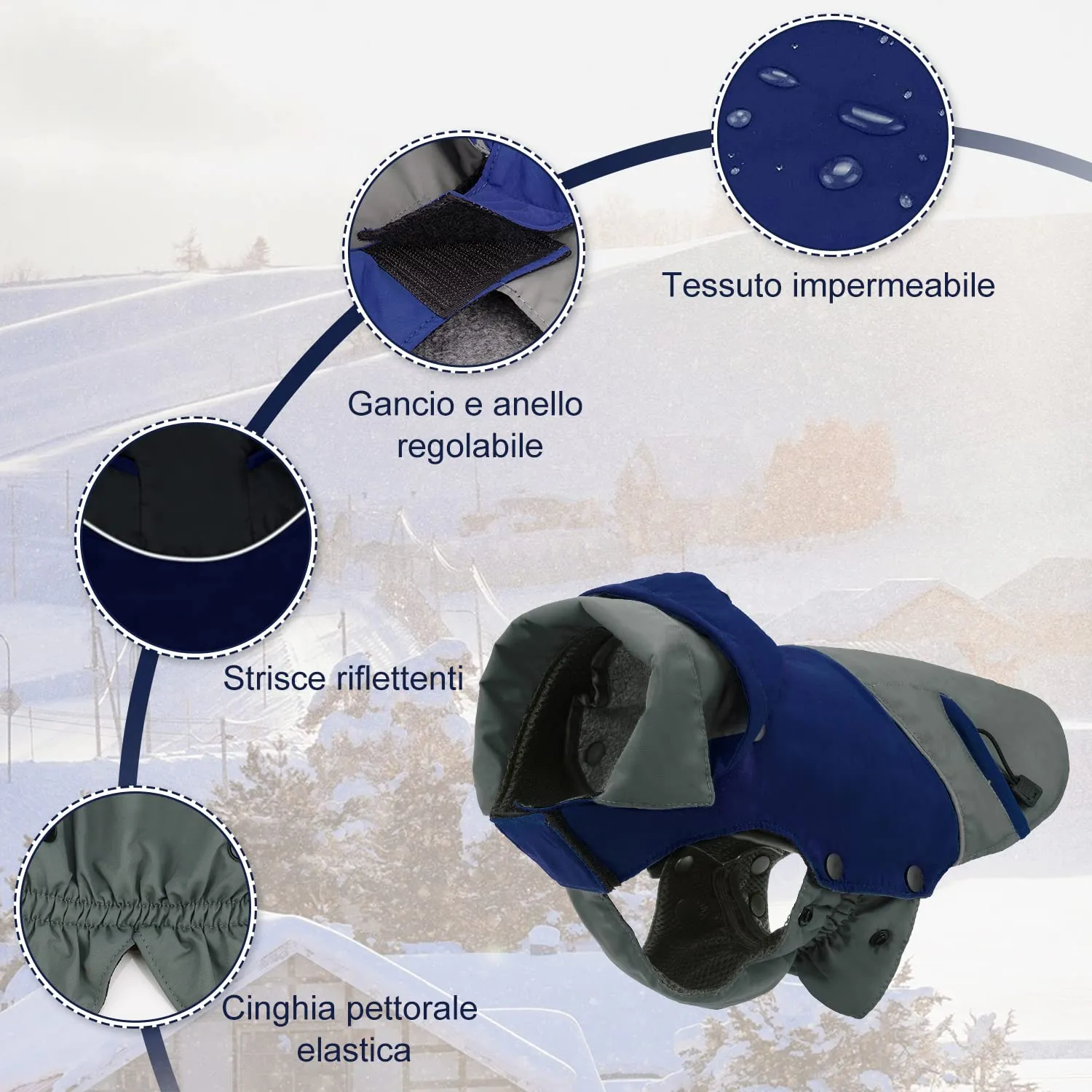 PETLOFT Giacca Invernale per Cani, Resistente Cappotto Invernale Riflettente con Fodera in pile Rimovibile - immagine 3