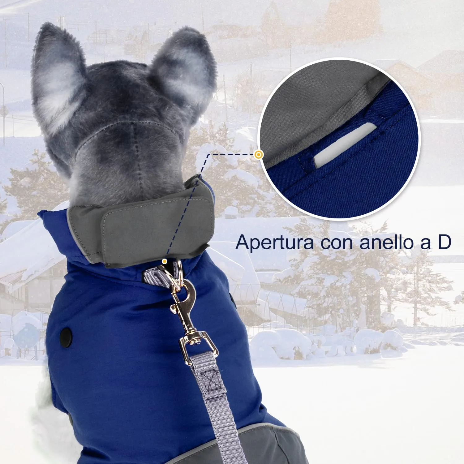 PETLOFT Giacca Invernale per Cani, Resistente Cappotto Invernale Riflettente con Fodera in pile Rimovibile - immagine 5