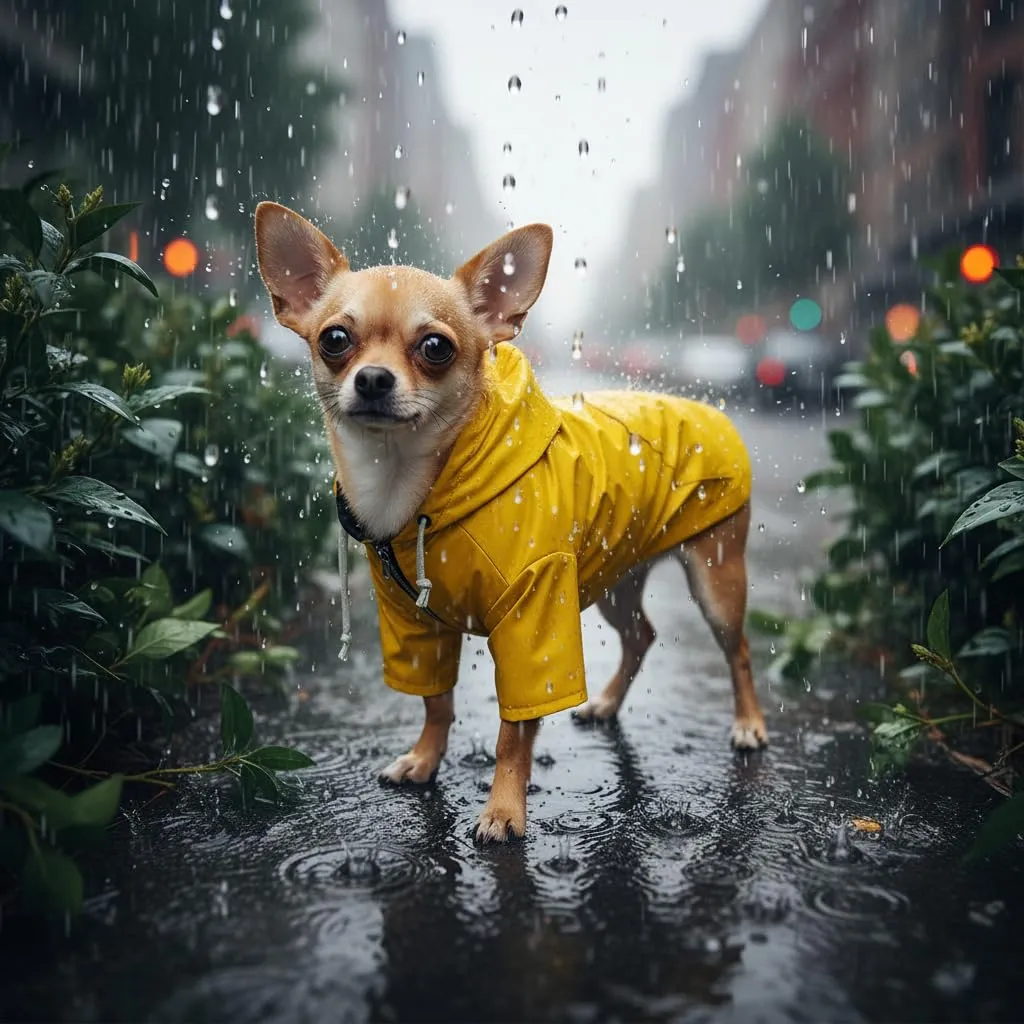 MOREZI Impermeabile per cani con cerniera e cappuccio,doppia impermeabilità,design tascabile-Giallo-L - immagine 6