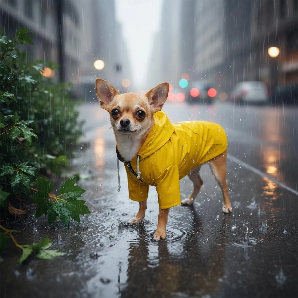 MOREZI impermeabile doppio impermeabile per cani, con fori e tasche per cintura di sicurezza, cerniera e cappuccio, adatto a cani di piccola e media taglia-Giallo-S - immagine 6