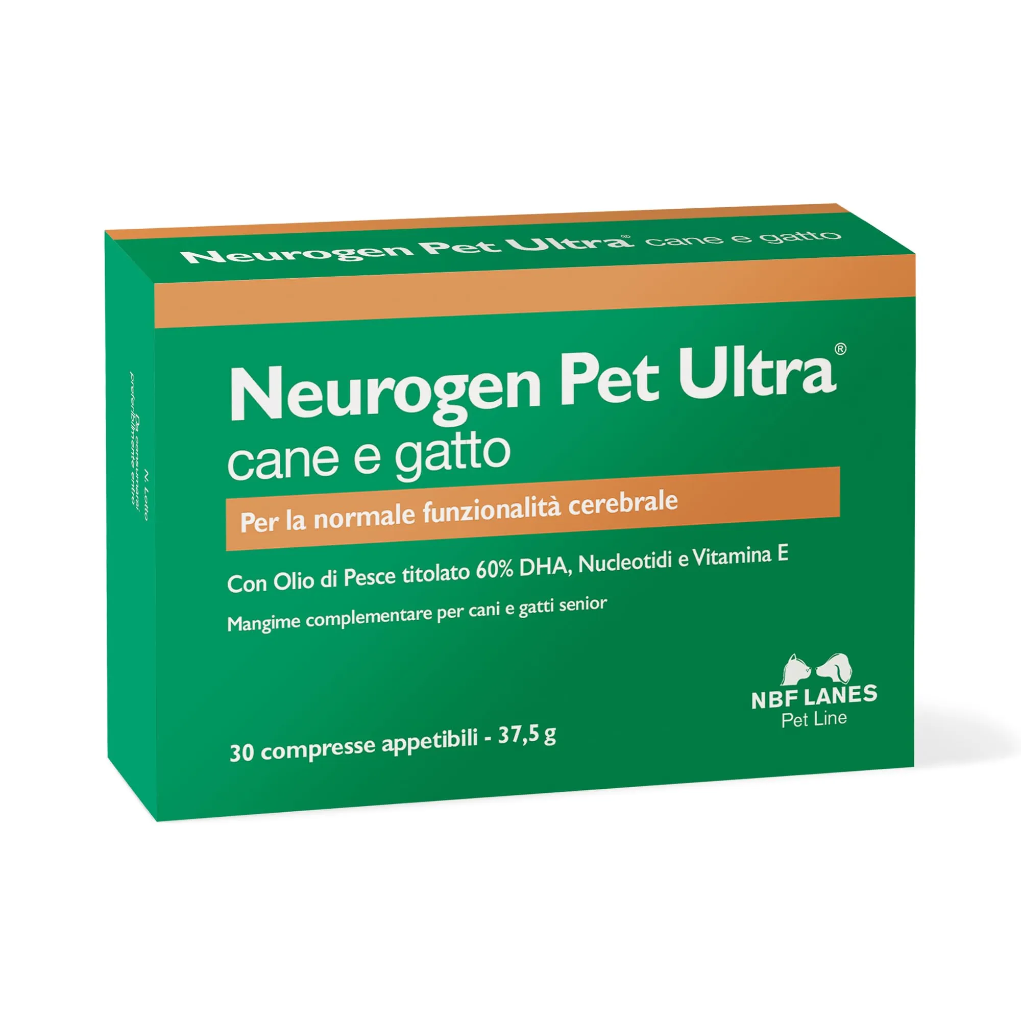 NBF Lanes | Neurogen Pet Ultra Cane e Gatto, 30 Compresse Appetibili, per la Normale Funzione Cerebrale, Cani e Gatti Senior - immagine 1