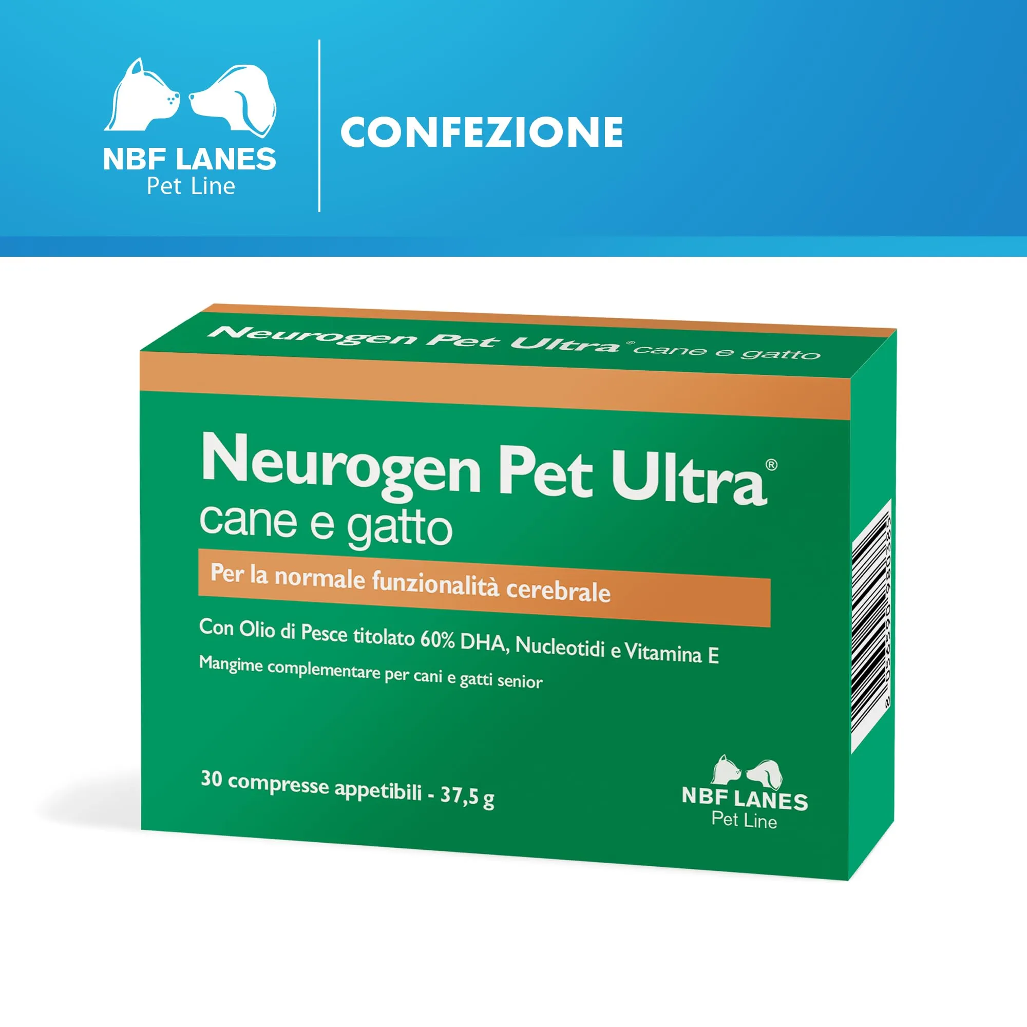 NBF Lanes | Neurogen Pet Ultra Cane e Gatto, 30 Compresse Appetibili, per la Normale Funzione Cerebrale, Cani e Gatti Senior - immagine 6