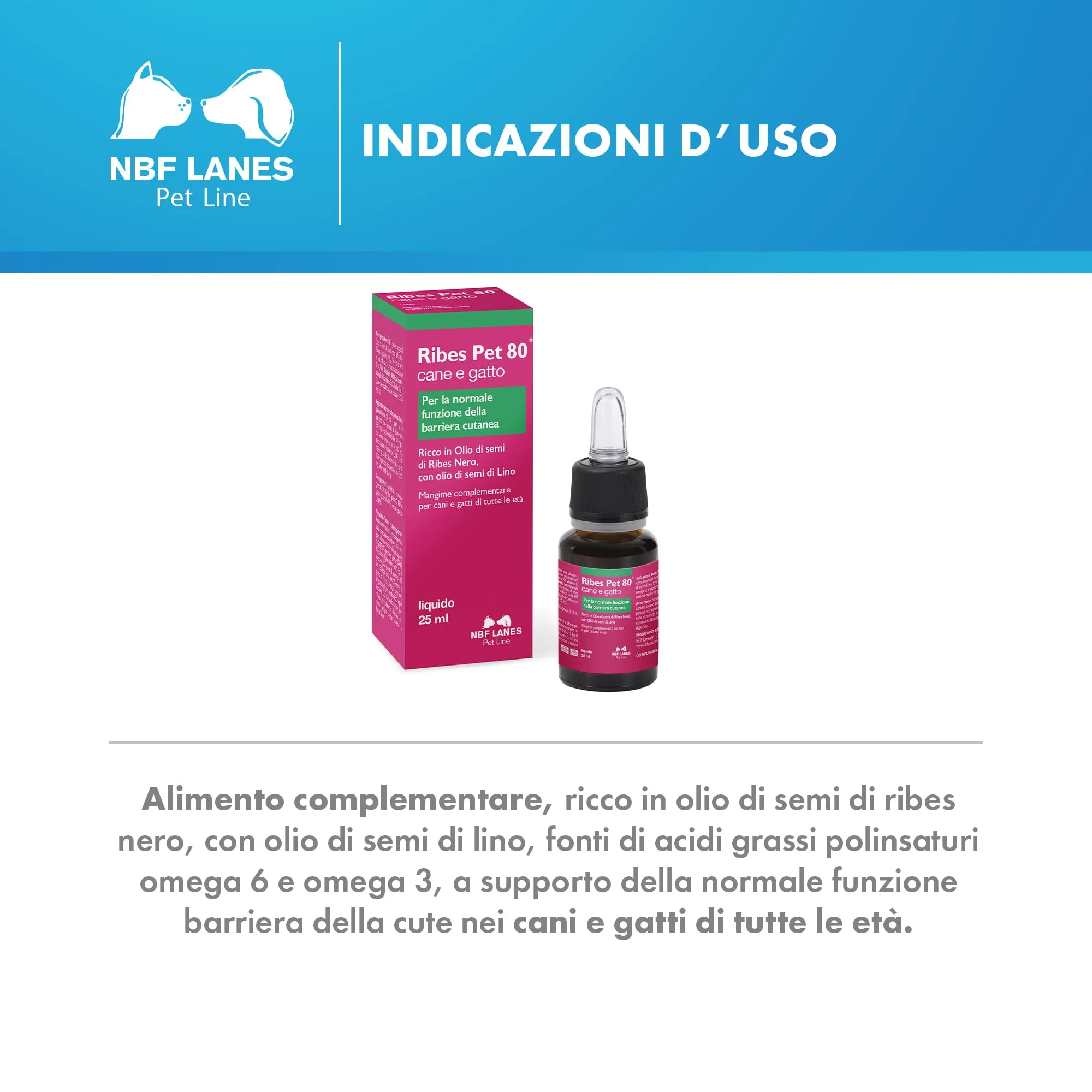 NBF Lanes | Ribes Pet 80 Cane e Gatto, Gocce Appetibili 25 ml, per la Normale Funzione della Barriera Cutanea - immagine 3