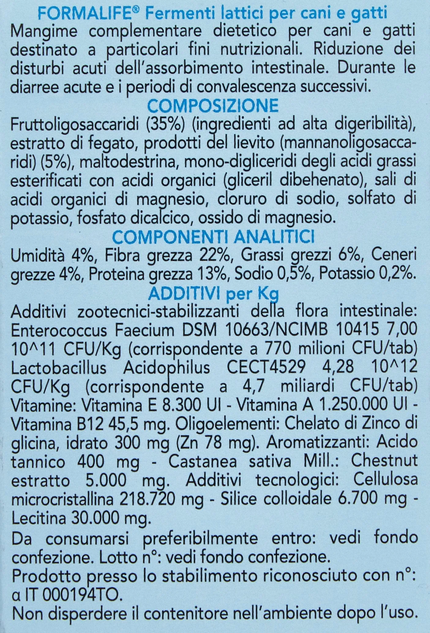 Formalife Fermenti Lattici Vivi per Cani e Gatti, 30 Compresse Appetibili - immagine 3