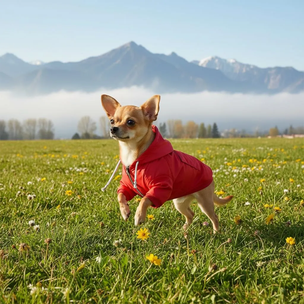 MOREZI impermeabile doppio impermeabile per cani, con fori e tasche per cintura di sicurezza, cerniera e cappuccio, adatto a cani di piccola e media taglia-Rosso-XL - immagine 2