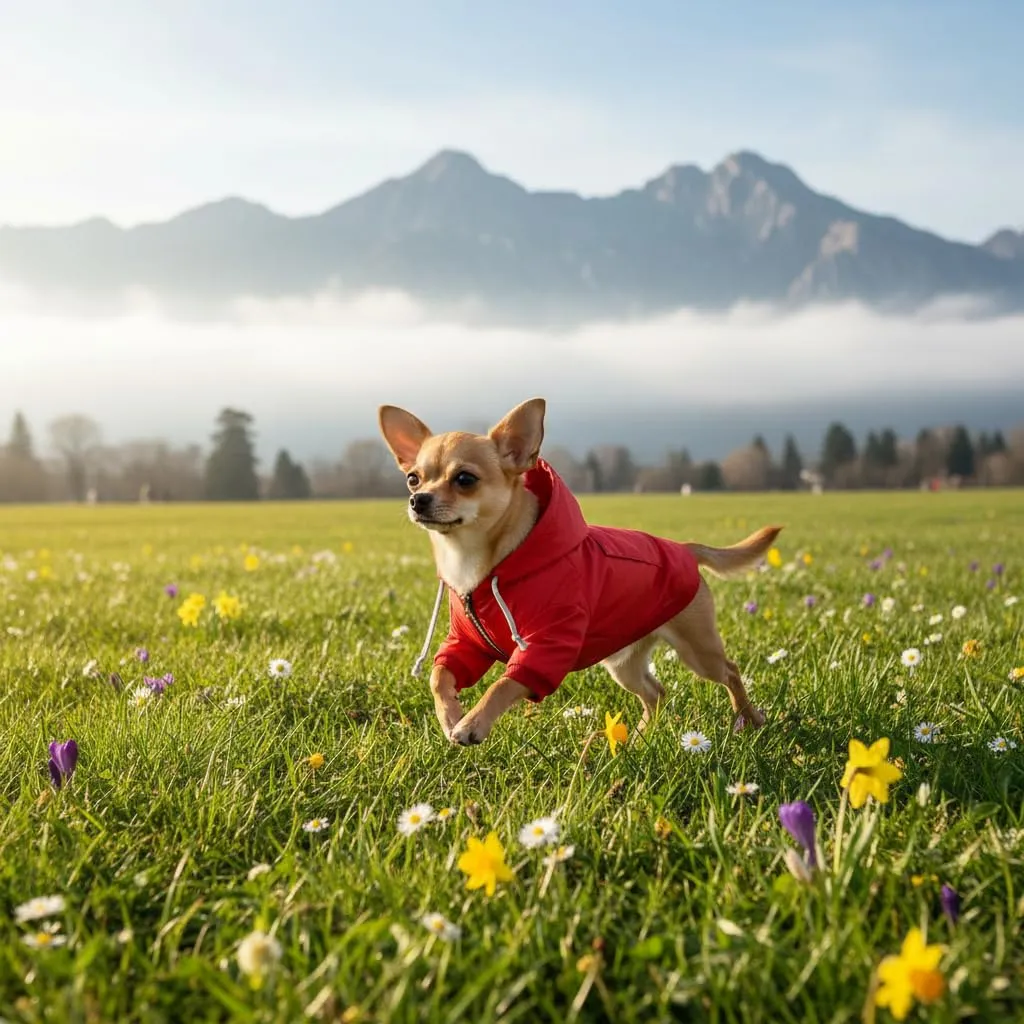 MOREZI impermeabile doppio impermeabile per cani, con fori e tasche per cintura di sicurezza, cerniera e cappuccio, adatto a cani di piccola e media taglia-Rosso-L - immagine 5