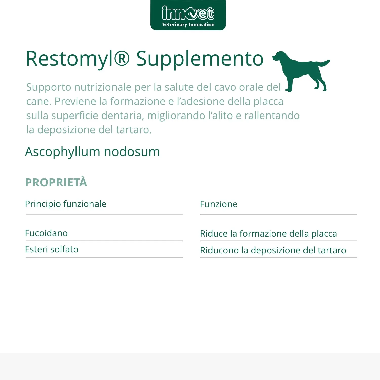 Restomyl Supplemento, Migliora l'alito. Controlla e previene la Placca e il Tartaro dei Cani - Flacone da 60g - immagine 3