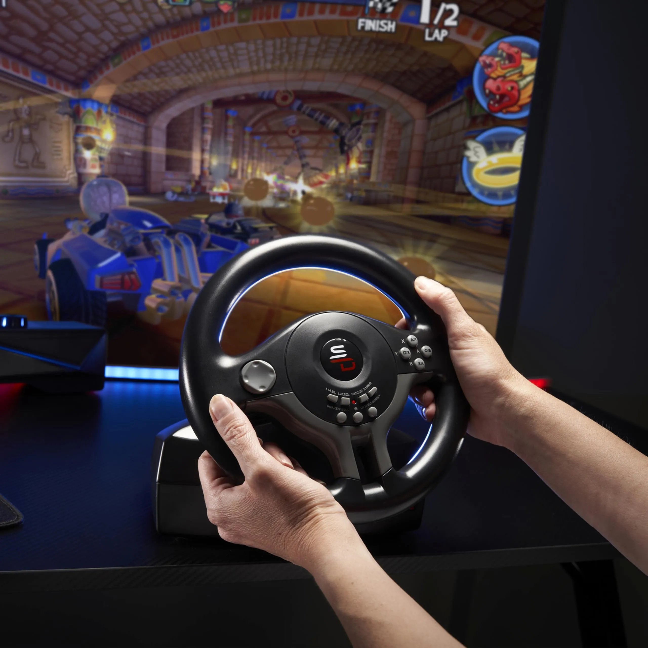 SUBSONIC - Volante Gaming SV250 per PS4, Switch 1 e 2, Xbox, PC - Nero - immagine 10