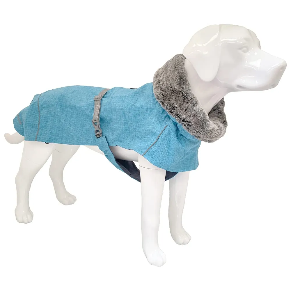 Croci Hiking Everest - Giacca impermeabile antivento per cani con fodera ThermoPile, adatto fino a 0 C°, regolabile e ultraleggero, collo antipioggia, Turchese, taglia 30 cm - immagine 2