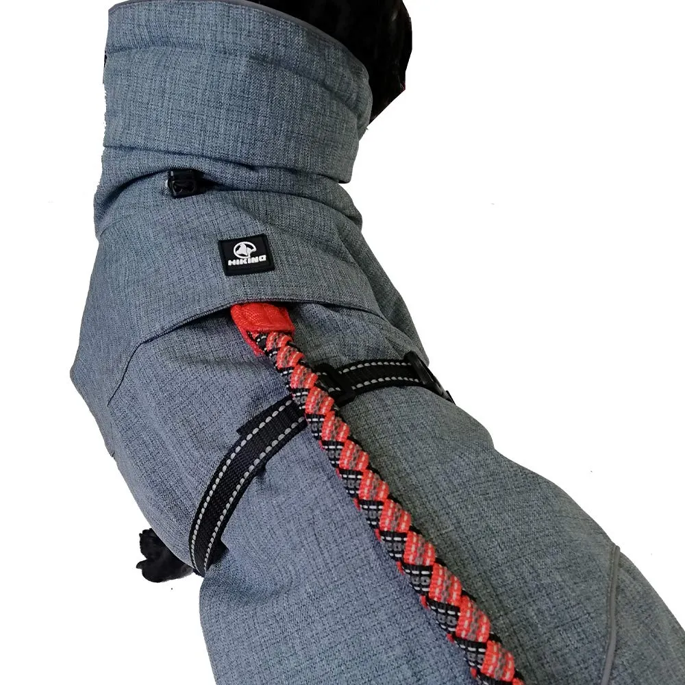 Croci Hiking Everest - Giacca impermeabile antivento invernale per cani con fodera ThermoPile, adatto fino a 0 C°, regolabile e ultraleggero, collo antipioggia, Grigio, taglia 60 cm - immagine 5