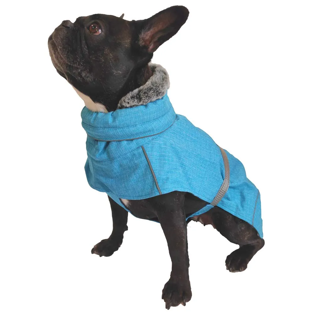 Croci Hiking Everest - Giacca impermeabile antivento per cani con fodera ThermoPile, adatto fino a 0 C°, regolabile e ultraleggero, collo antipioggia, Turchese, taglia 25 cm - immagine 4