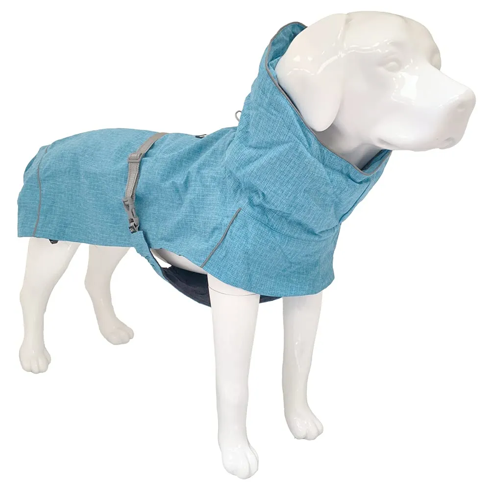 Croci Hiking Everest - Giacca impermeabile antivento per cani con fodera ThermoPile, adatto fino a 0 C°, regolabile e ultraleggero, collo antipioggia, Turchese, taglia 35 cm - immagine 1